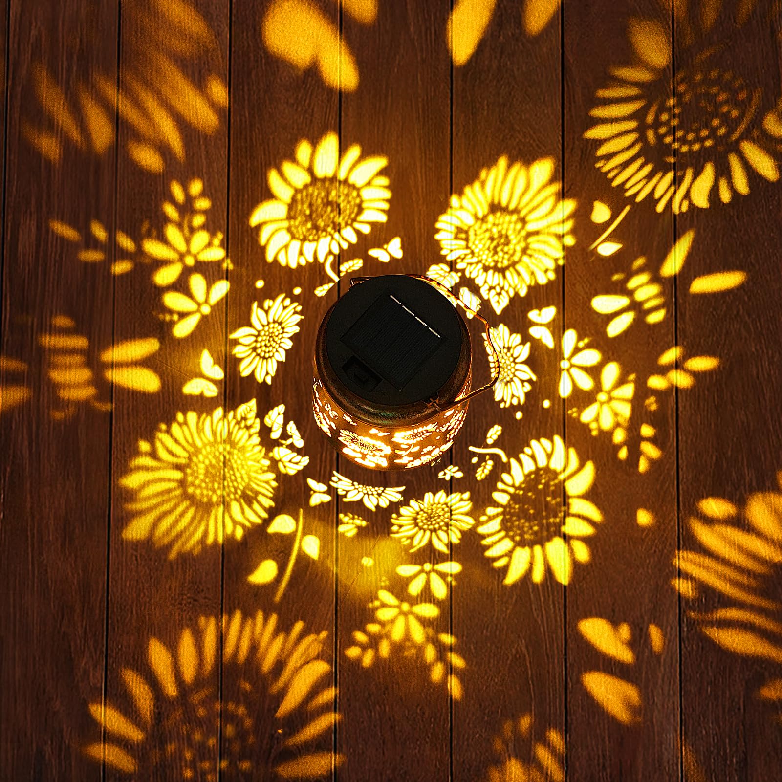 Sunflower Solar Lanterns Garden Decor  Birthday Gifts For Women Mom Grandma Christmas  Metal Hanging Solar Lights Outdoor Waterproof Led Decoration With Shepherd Hook Outside For Garden Yard Patio