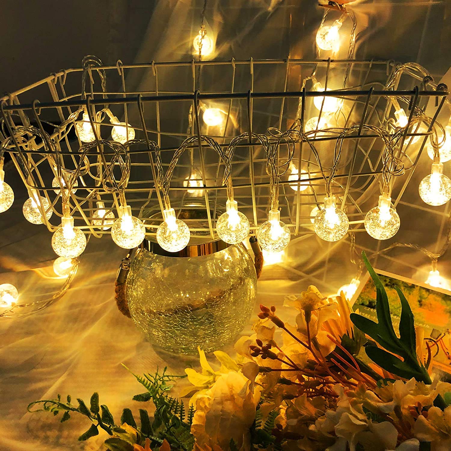 fizzytech Crystal Bubble 25 Led 4 Meter Ball String Lights of Home Decoration Diwali Christmas Wedding Fairy Lights for Bedroom,