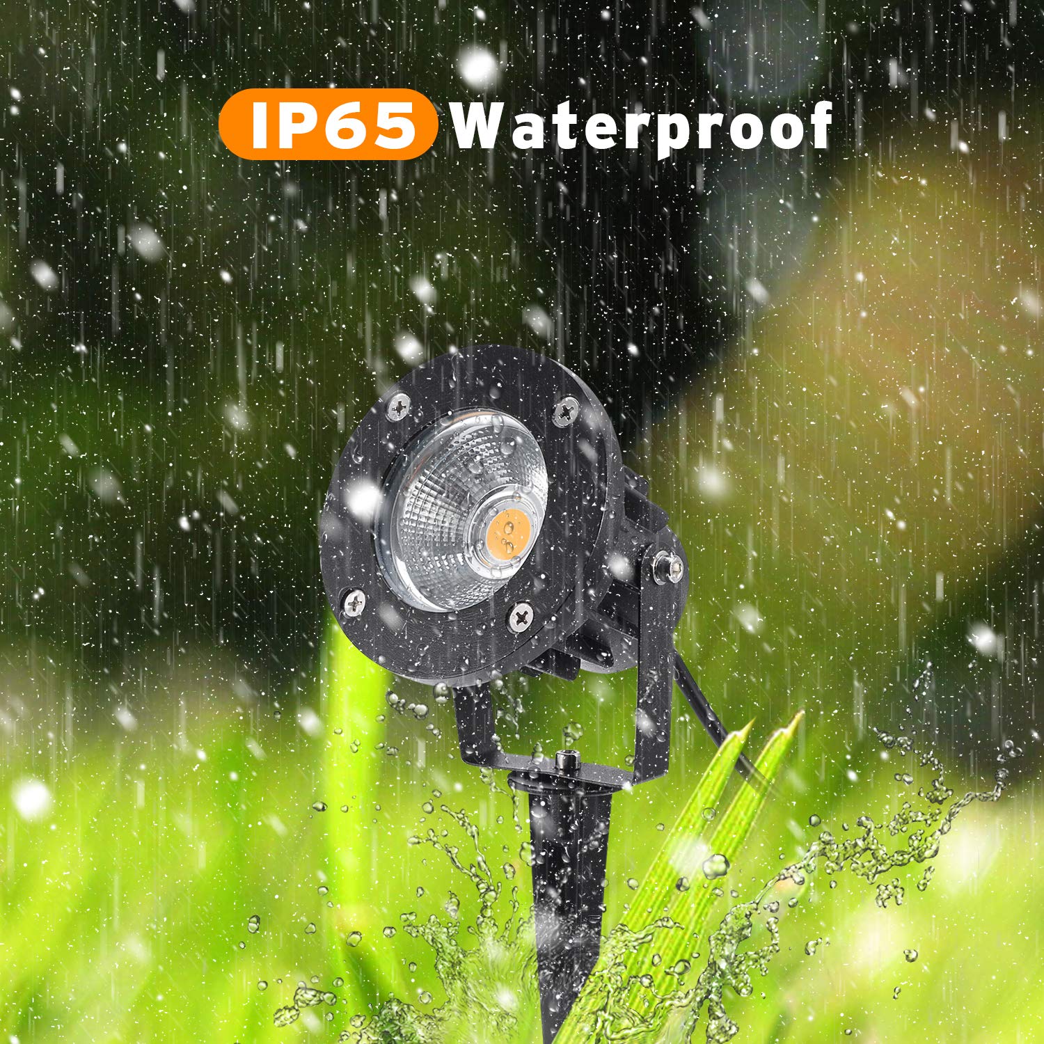 Lcared 18W Waterproof Led Landscape Spotlights - Warm White, 2 Pack For Yard & Patio