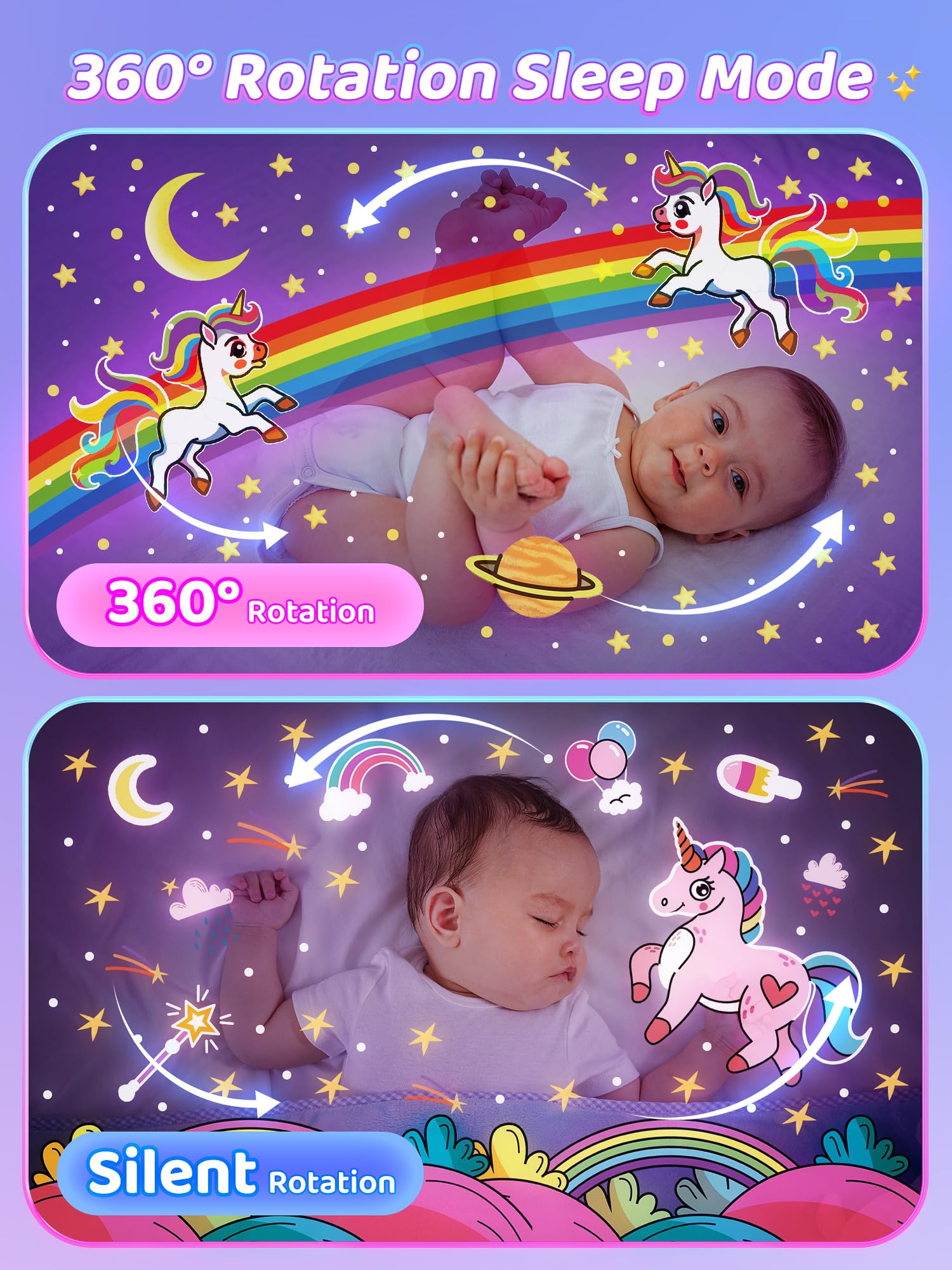Staryou Night Light Projector for Kids, 21 Colors, 15 Films, Remote, Pink, Model WH-E11