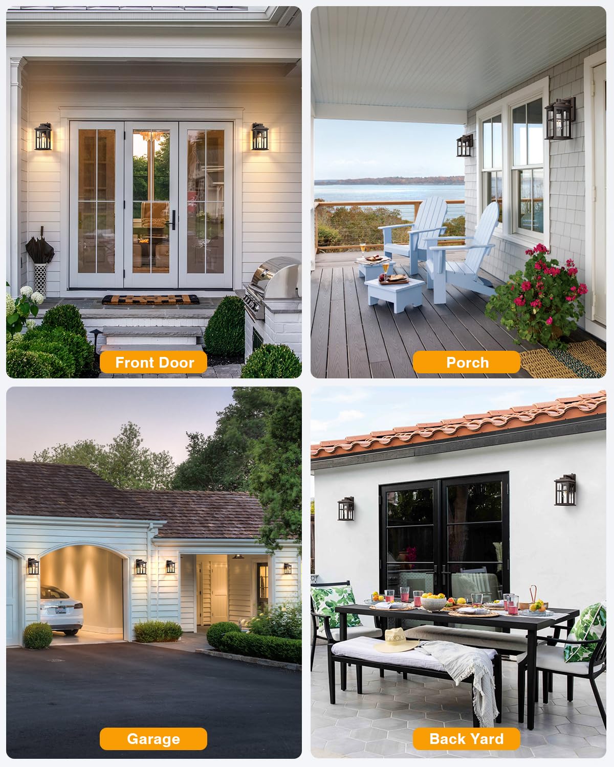 Opaxis Anti-Rust Dusk To Dawn Outside Lights  2-Pack Oil Rubbed Bronze Exterior Lighting Fixtures  Easy-To-Install Waterproof Modern Outdoor Wall Light For Porch  Garage  Front Door