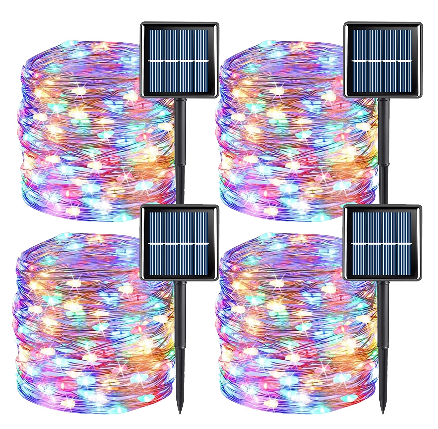 Yeguo 33Ft Solar Christmas Lights, 100 Led Waterproof Multicolor Fairy Lights, 8 Modes
