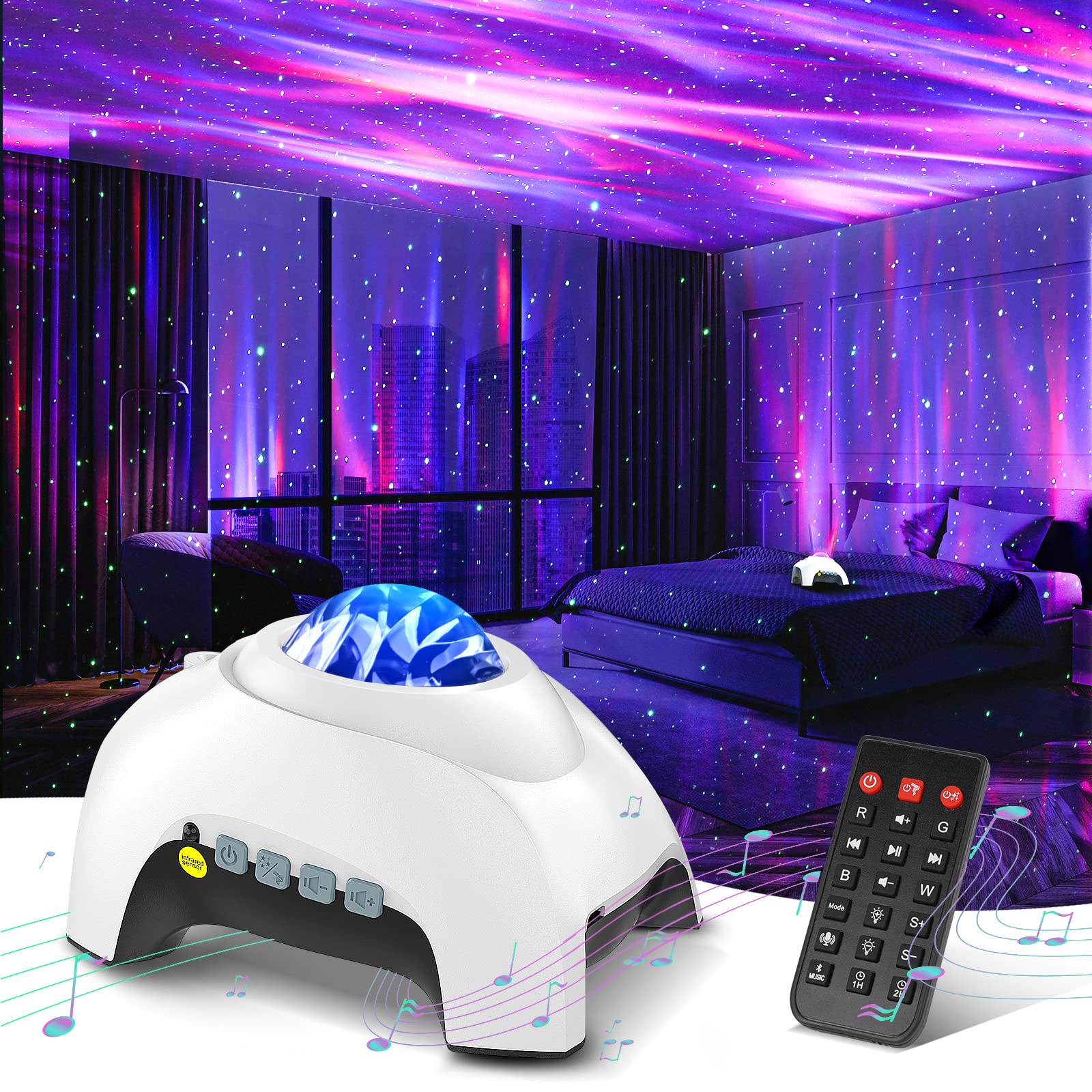 Northern Galaxy Light Aurora Projector With 33 Light Effects, Night Lights Led Star Projector For Bedroom Nebula Lamp, Remote Co
