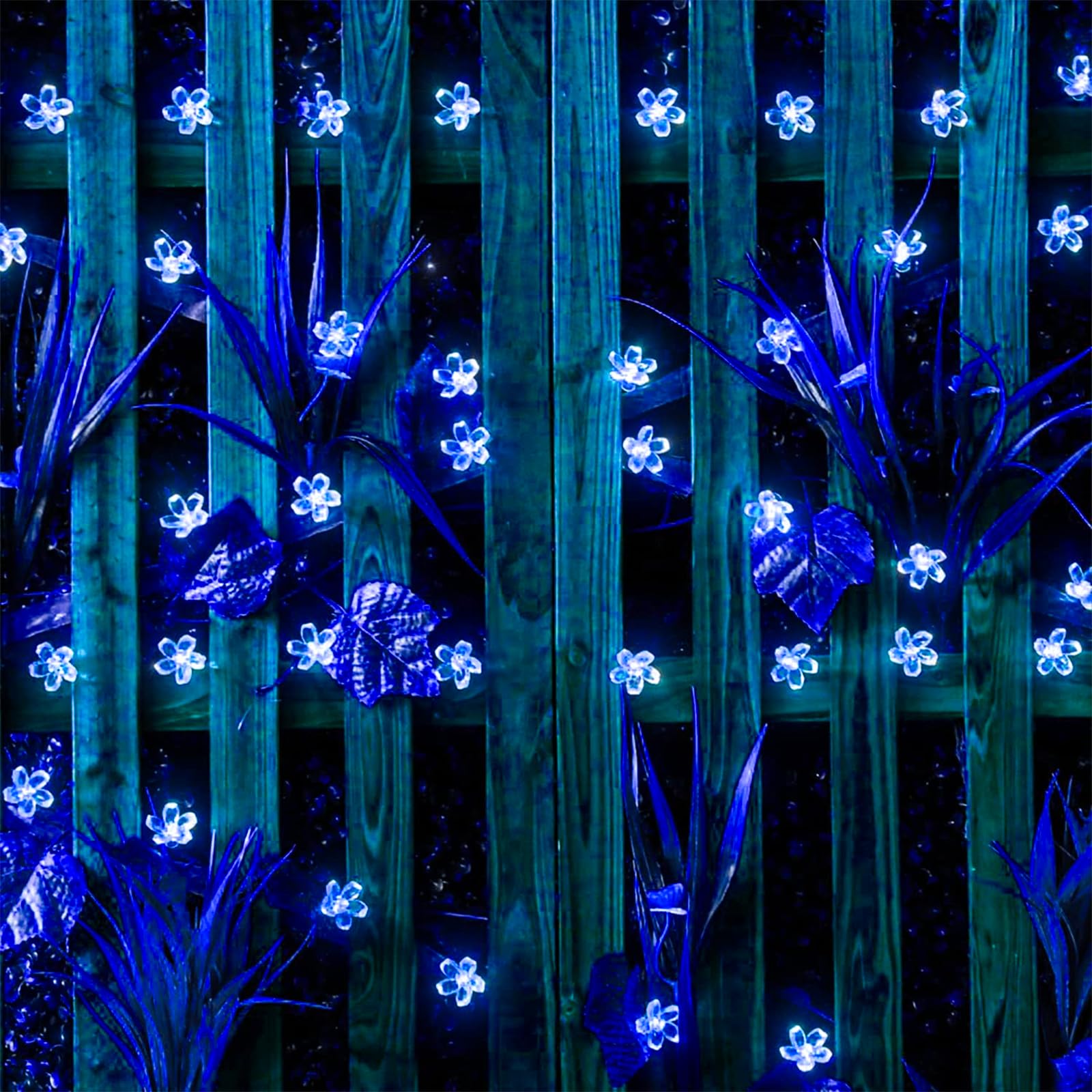 JACUXLSS 100 LED Light Up Flowers String Lights for Bedroom Romantic Decor, Plug in Fairy Cherry Blossom Tree Wall Hanging Indoo