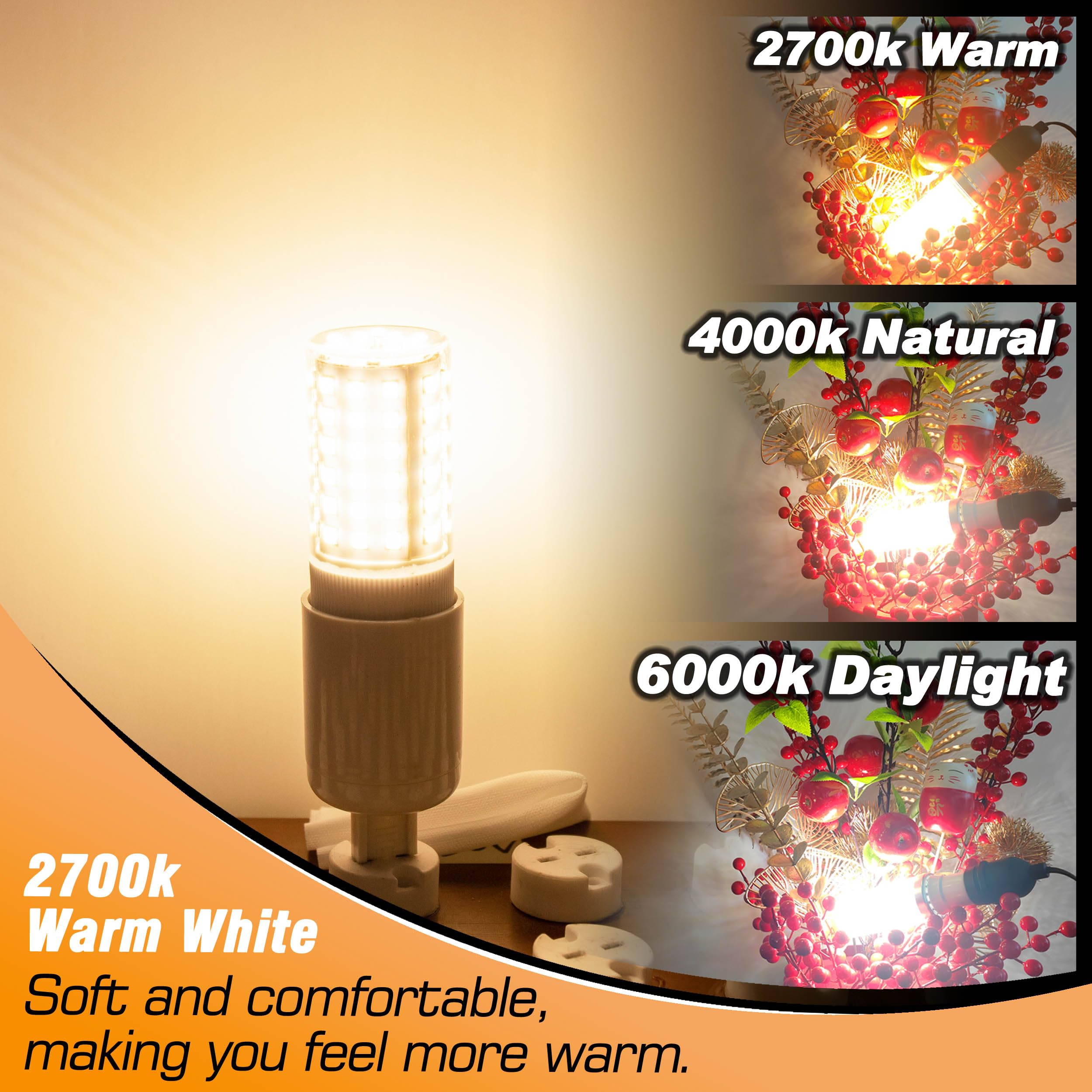 Heifymi 100W Equivalent E26 LED Corn Light Bulb, 10W, 2700K Warm White, Non-Dimmable, 1200lm, 2 Pack, Ceramic