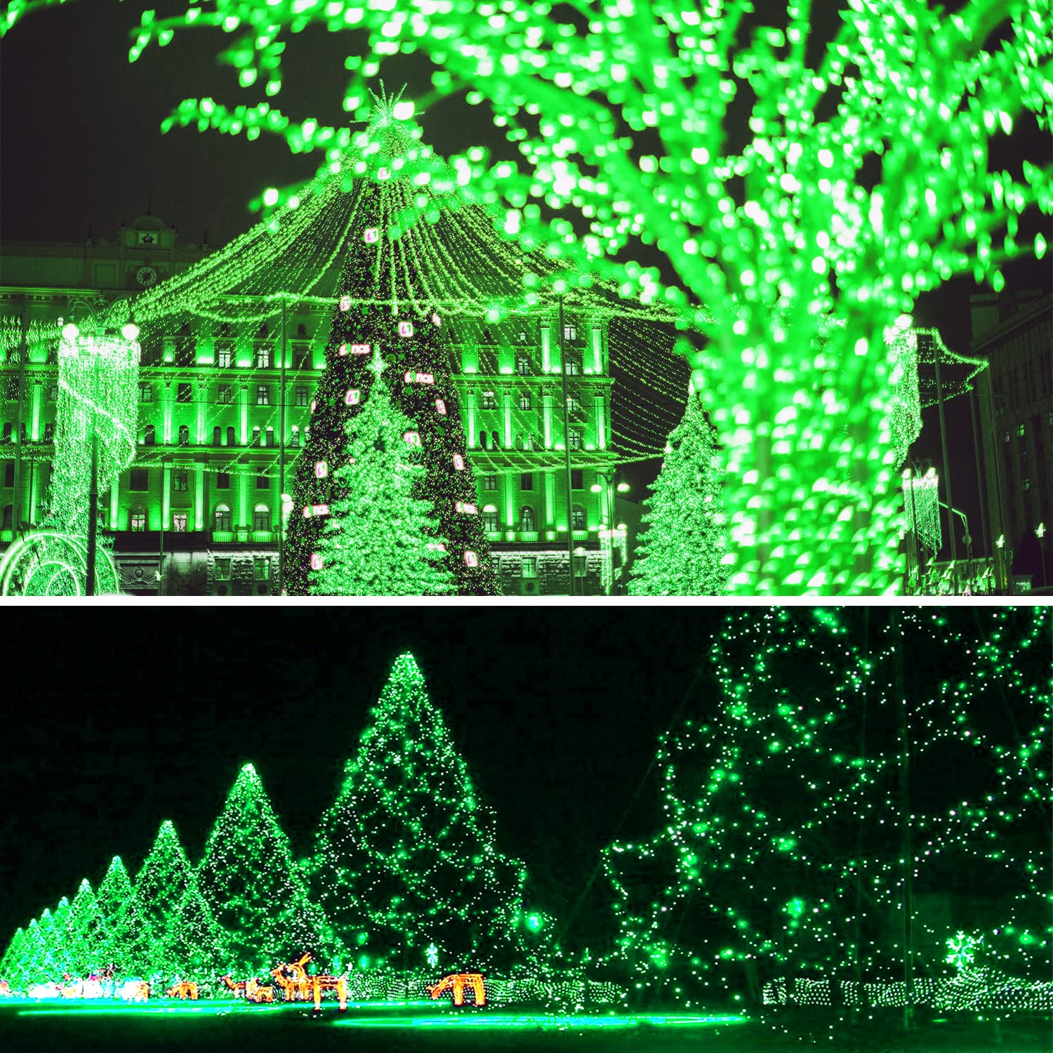 Sukesou St Patricks Day Decoration Lights 33Ft 100Led Christmas Green Lights Outdoor Waterproof Green String Lights For Garden Party Holiday Halloween Decoration