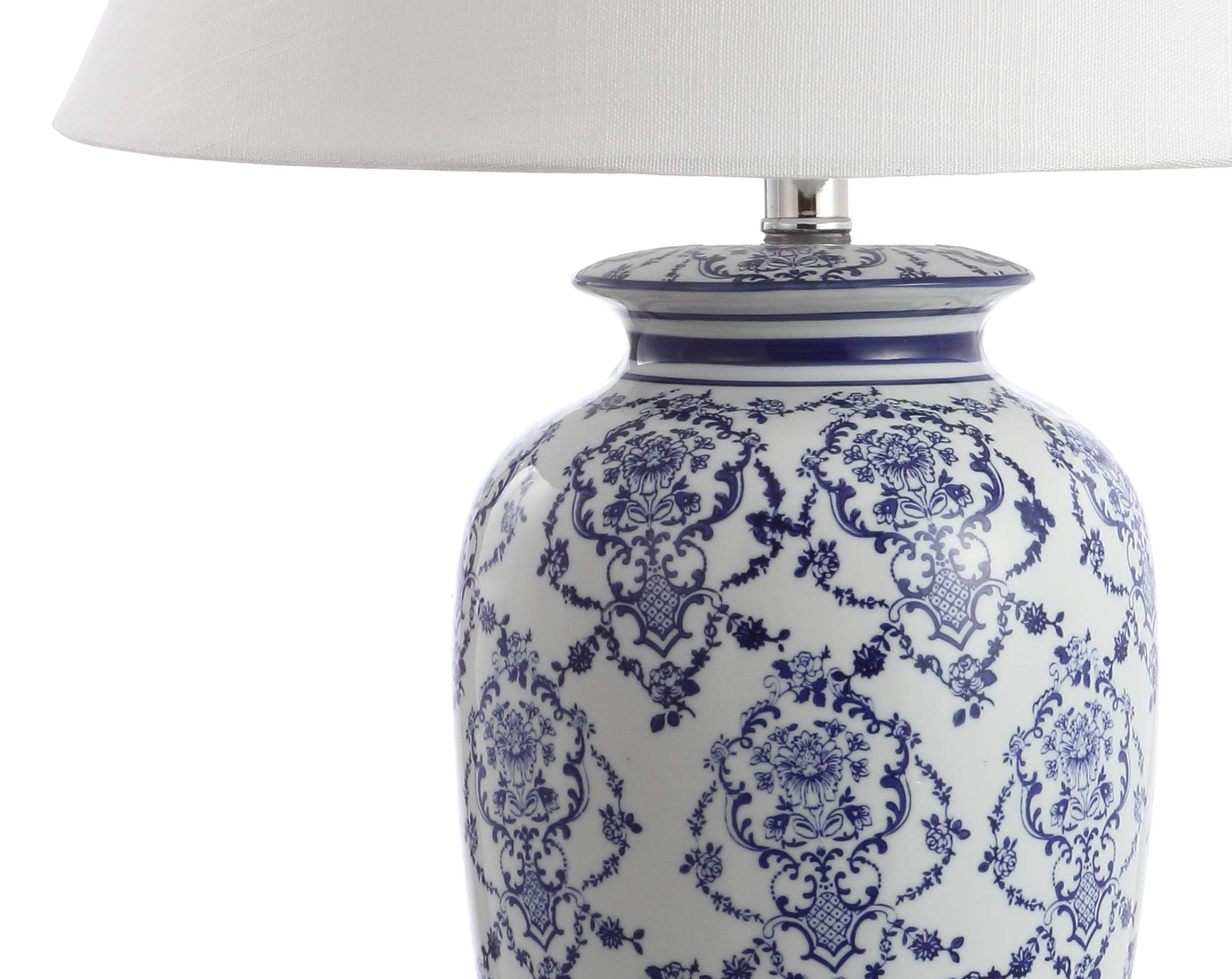 JONATHAN Y Chinoiserie Ceramic Table Lamp LED 26.25in JYL8023A Blue/White for Bedroom Living Room Office