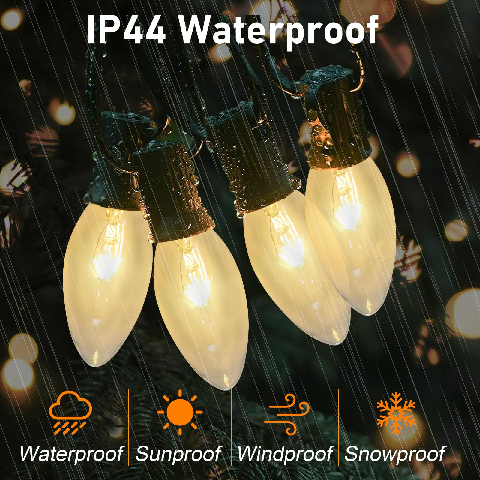 Goothy C9 Clear Christmas String Lights - 25Ft, 26 Warm White Bulbs, Ul Listed For Outdoor Patio Garden Decor