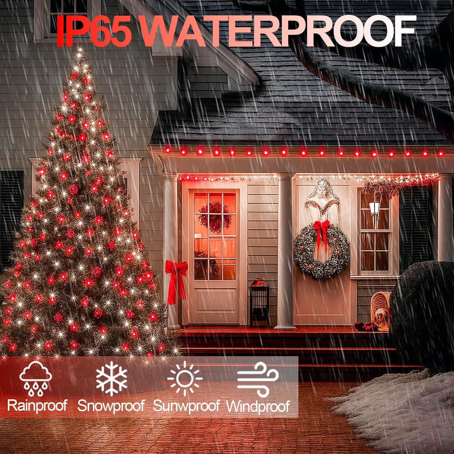 6 Pack 270Ft Solar Christmas Lights Outdoor Waterproof  Super Bright 480 Led Solar String Lights With 8 Lighting Modes  Green Wire Twinkle Tree Light For Outside Xmas Party Decor (Red And White)