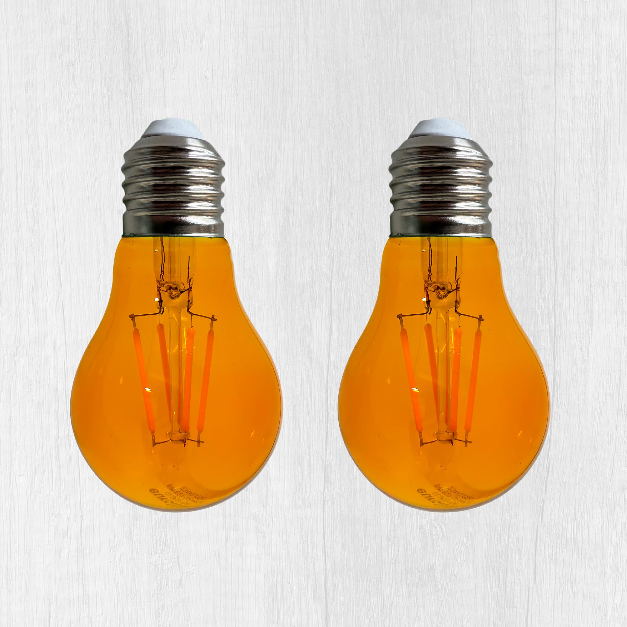 WHFIALUX A19 Edison LED Light Bulbs, 4W Orange Glass, E26 Base, 2 Pack