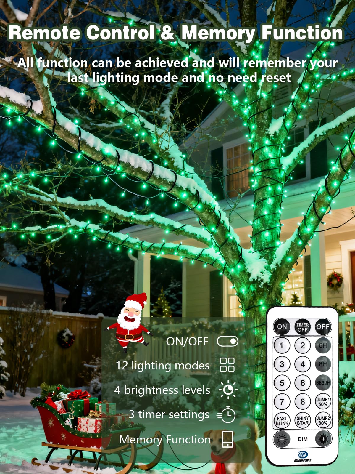 Voice Controlled Christmas Lights With Remote  99 Ft 300 Led String Lights Indoor Outdoor With 12 Modes 3 Timers  Dimmable Twinkle Light Plug In Waterproof For Xmas Tree Yard Party Decorations  Green