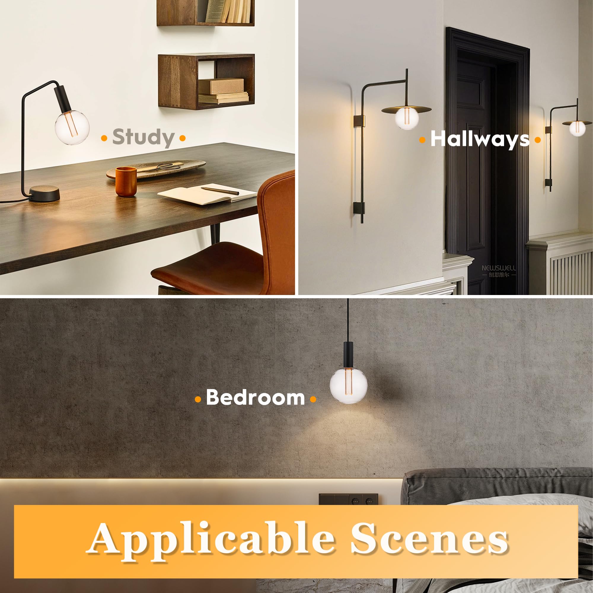 Harwez Large Globe Light Bulb, Vintage Edison Dimmable Led Bulb, 3.5W Low Lumen Eye-Caring Soft Dim Lighting For Mood(Not Daylig