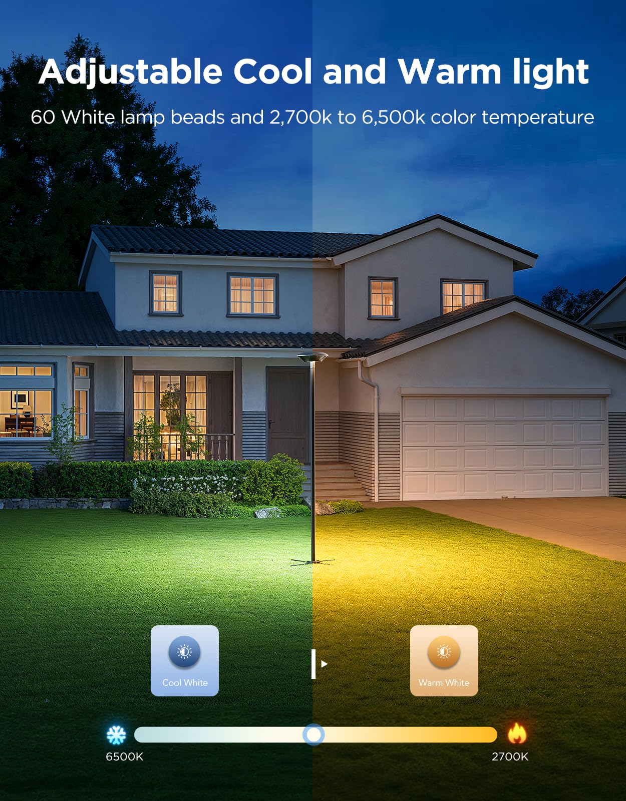 Govee Outdoor Lamp Post Lights, 2000LM RGBIC, IP66 Waterproof, Large, Black, Model H7072
