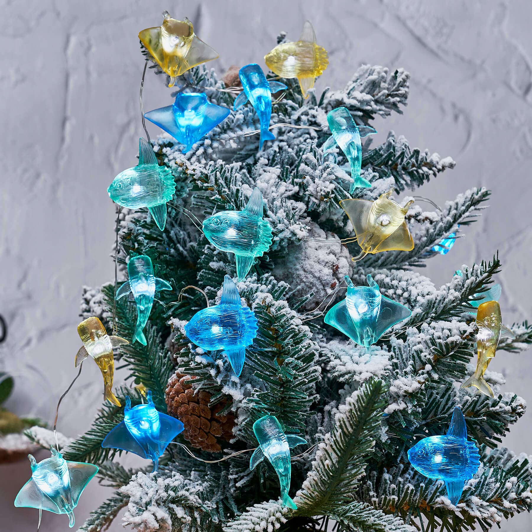 Nautical Theme Sea Life Decorative Fairy String Lights, Whale Shark, Sunfish, Manta Ray Cute Novelty Marine Lights 30 Leds 10 Ft Usb Or Battery Operated For Bedroom Classroom Beach Aquarium Wall Decor