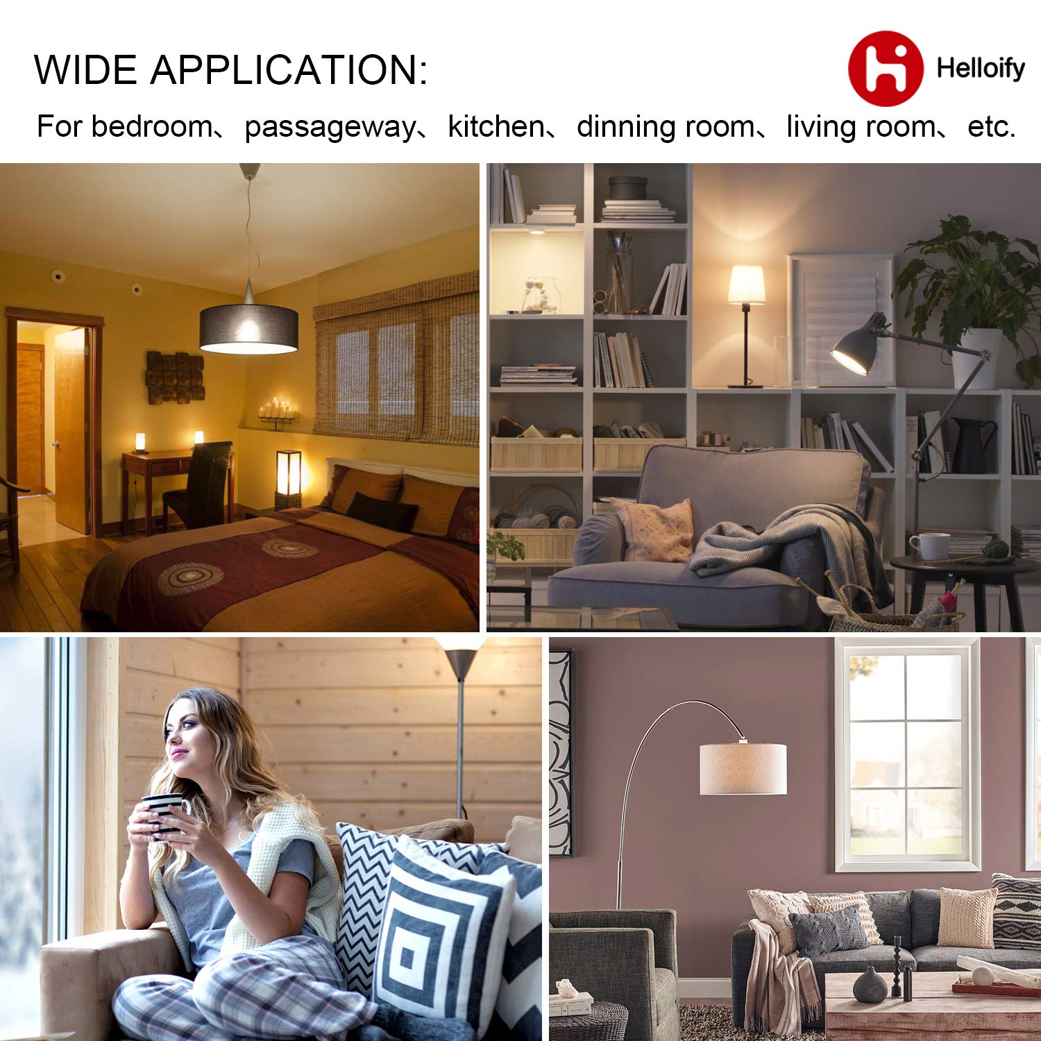 helloify Dimmable R20 LED Flood Light Bulb, 7W, 50W Equivalent, 2700K Soft White, E26 Base, 6 Count, Energy Saving