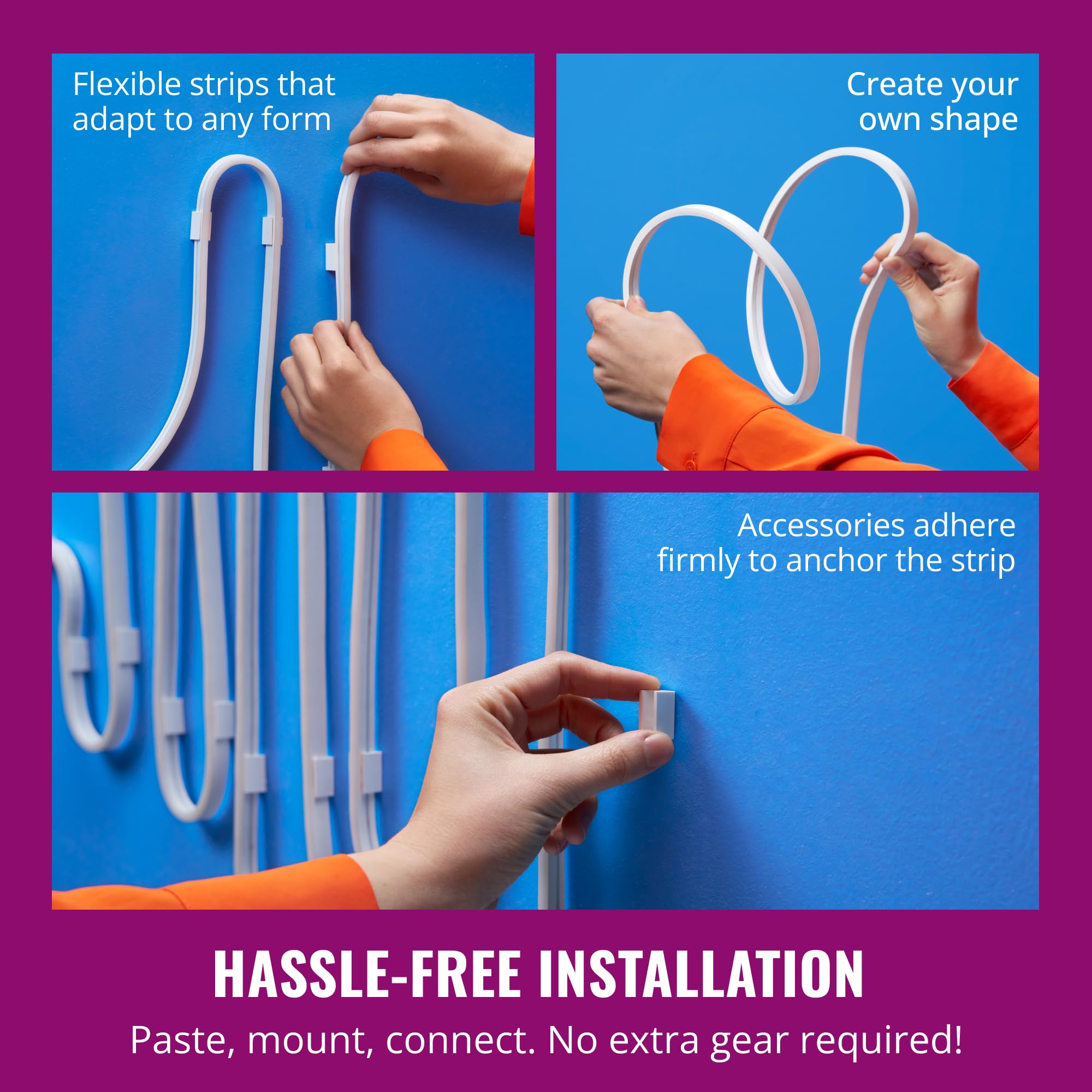 Wiz Smart Flex Strip- 32.8 Ft, 16 Million Colors + Shades Of White, Dynamic Light Scenes, Connects To Your Wi-Fi, Voice/App Cont