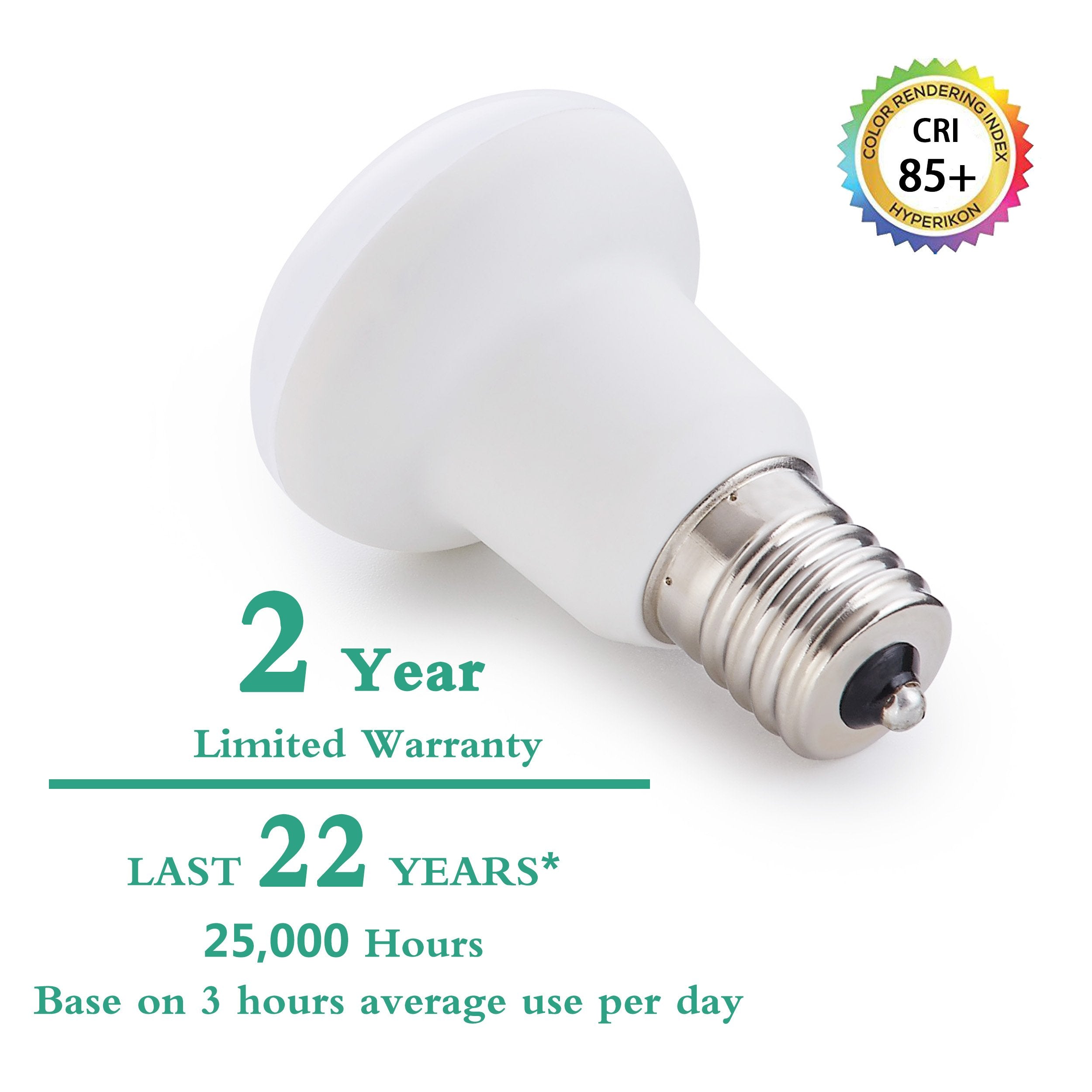R14 Led Light Bulb 3Watt E17 Base 300Lumen 120Volt Daylight White 5000K (Equivalent 25Watt Flood Light Bulb Brightnes)Be Applica