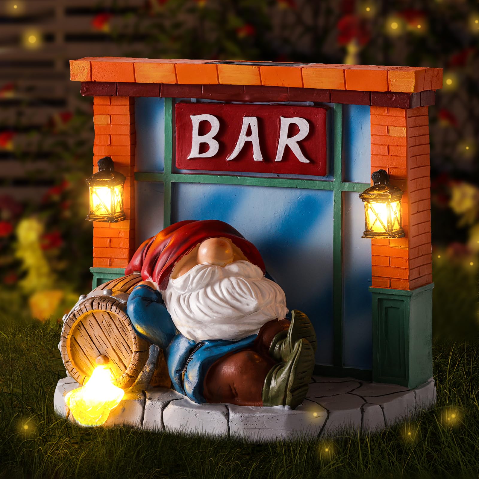 WINTS Garden Gnomes Solar Lights,Solar Gnomes Outdoor,Funny Garden Gnomes Decoration for Lawn,Balcony,Yard,Patio Gnome Gifts for