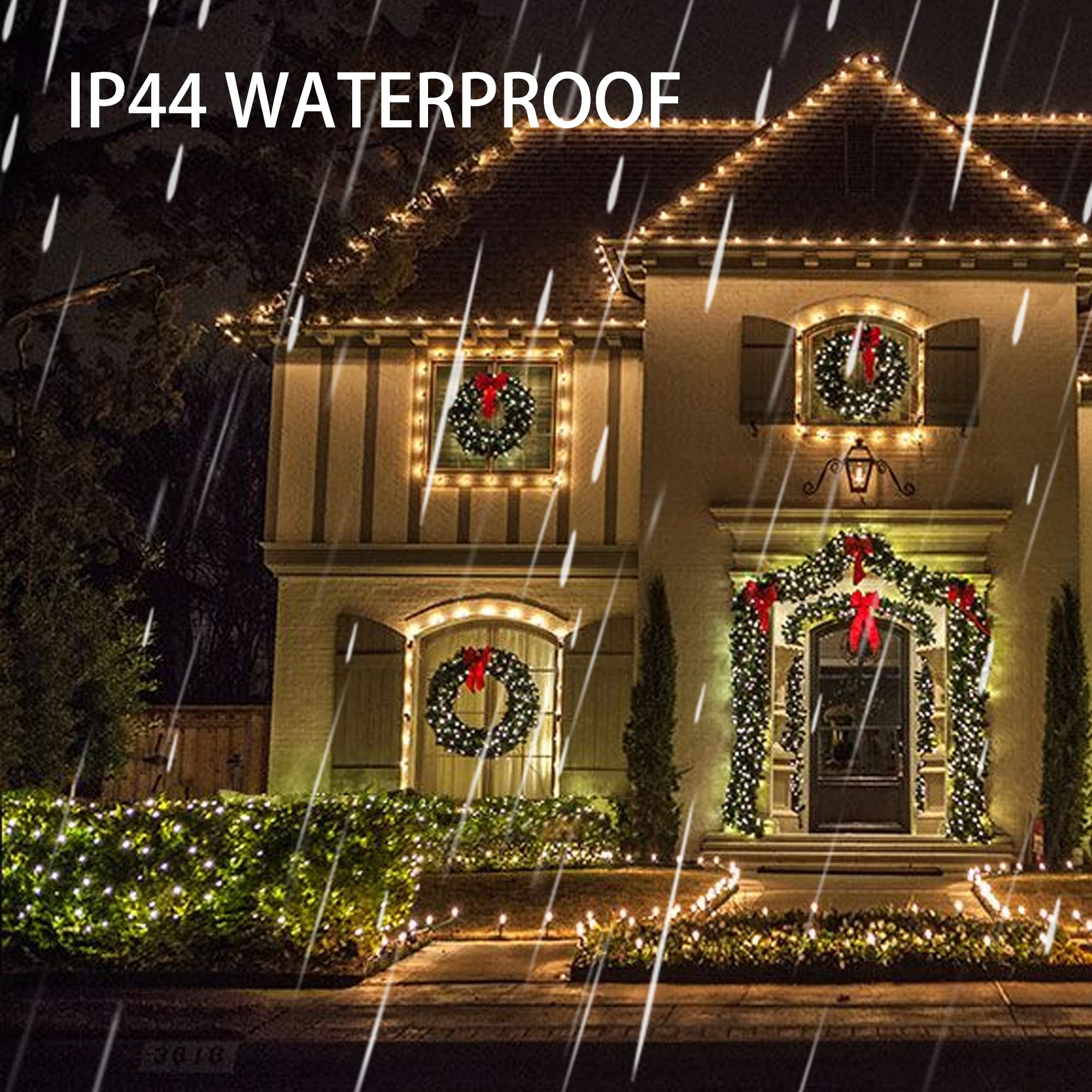 Dazzle Bright 132FT 400 LED Christmas Lights, Christmas String Lights Plug in with 8 Modes, Waterproof Christmas Decorations for