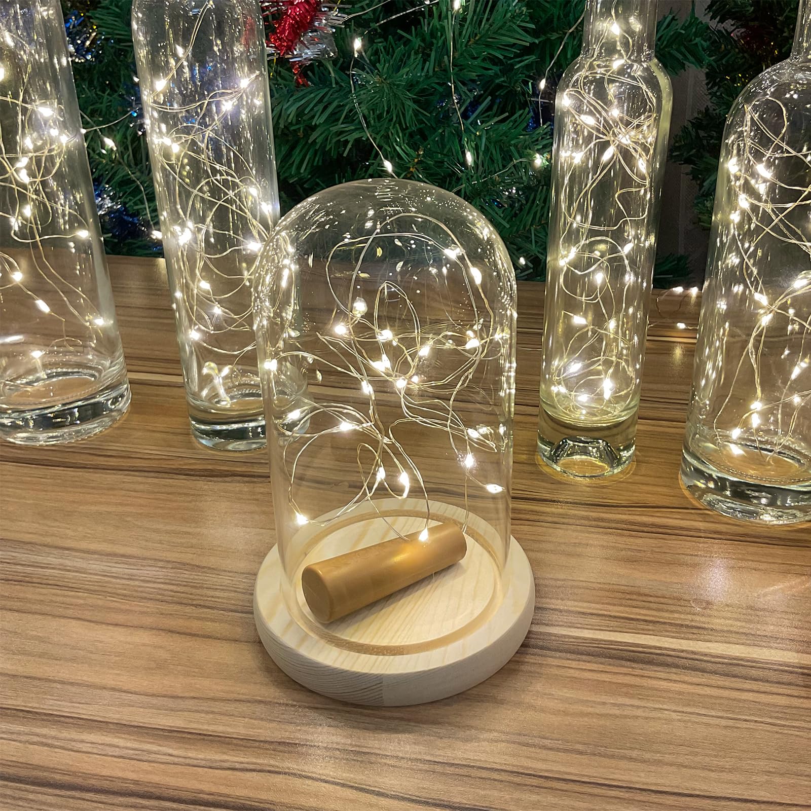 Etinga 6-Pack Led Bottle Lights With Dual Battery Pack, 6.6Ft 20 Leds, Twice The Runtime, Warm White For Indoor & Outdoor Christmas Décor.(6 Pack, Warm White(Dual Battery Pack))