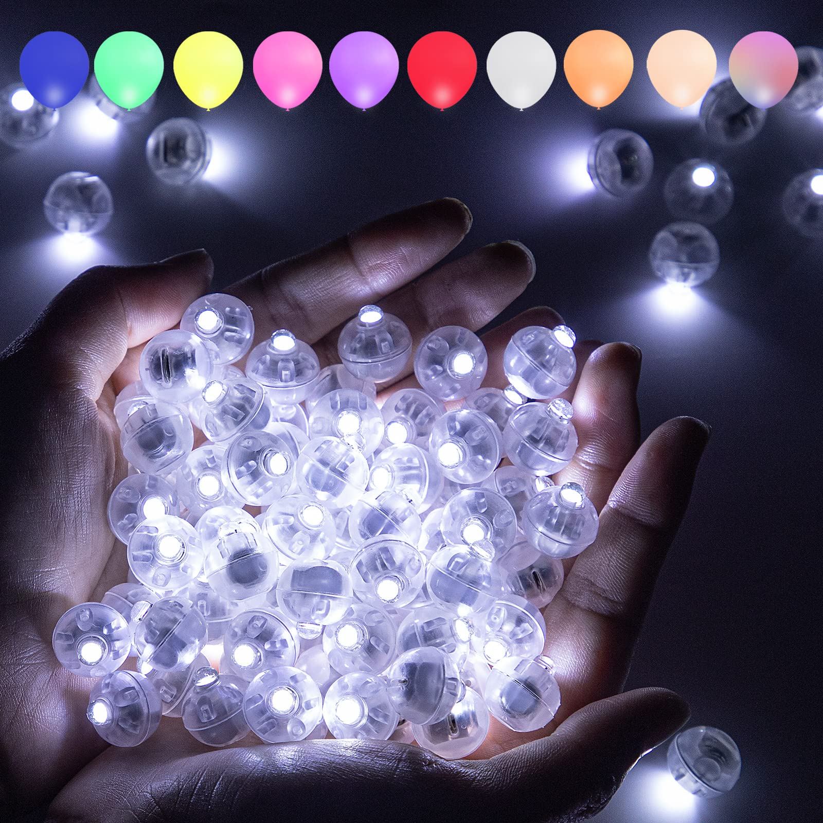 Aogist White LED Mini Ball Lights, 100 PCS, Paper, Model XL0615 for Party Decoration and Events