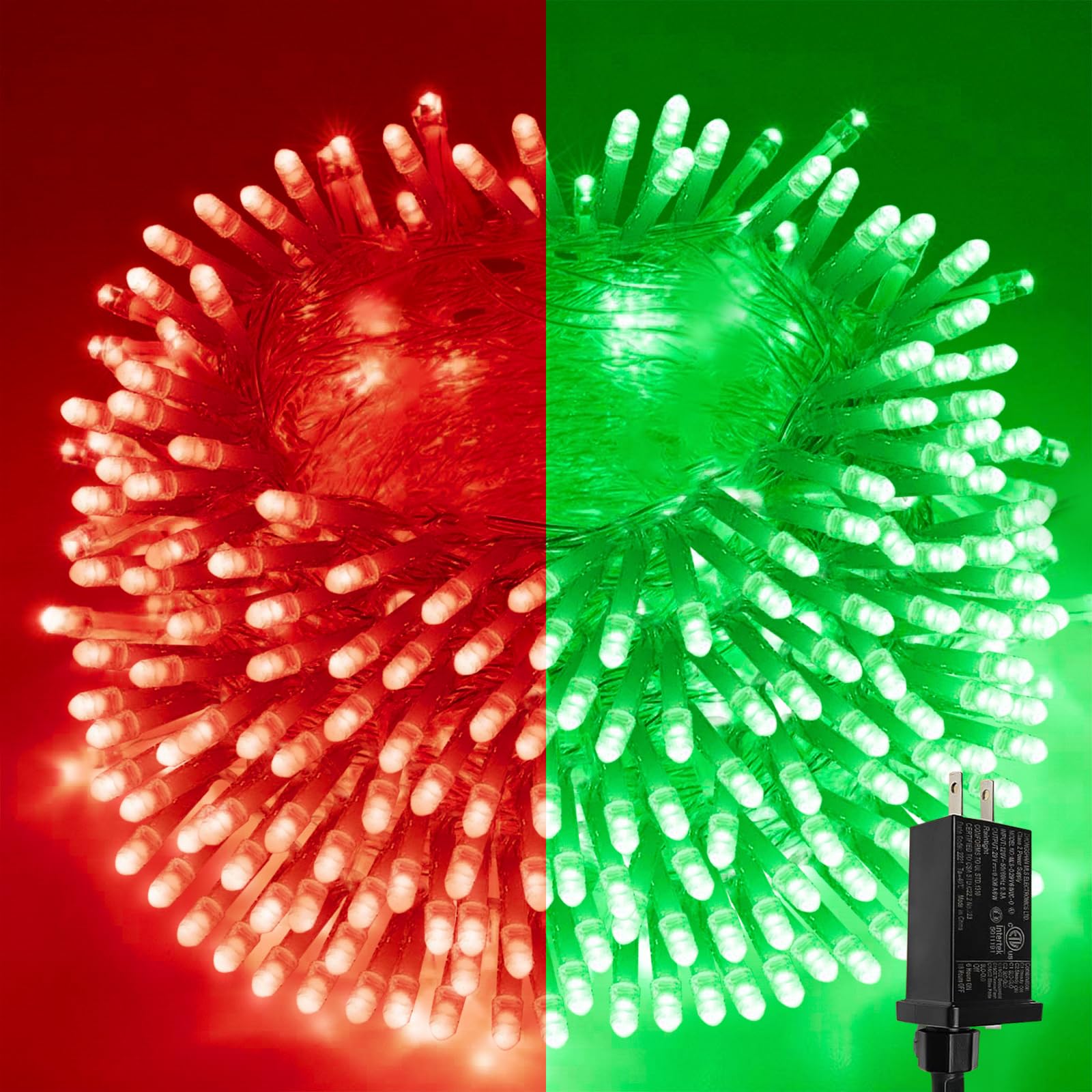 SANJICHA Color Changing String Lights, 200LED, Red to Green, 11 Modes, Clear Wire, Model MLS-D29V6WUIC-O