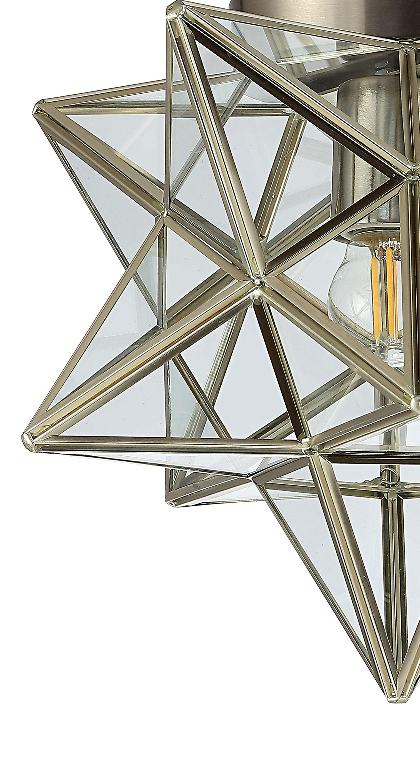 JONATHAN Y Stella 12in LED Flush Mount Light, Nickel Metal/Glass, Model JYL9035E, for Office, Living Room, Kitchen, Bedroom