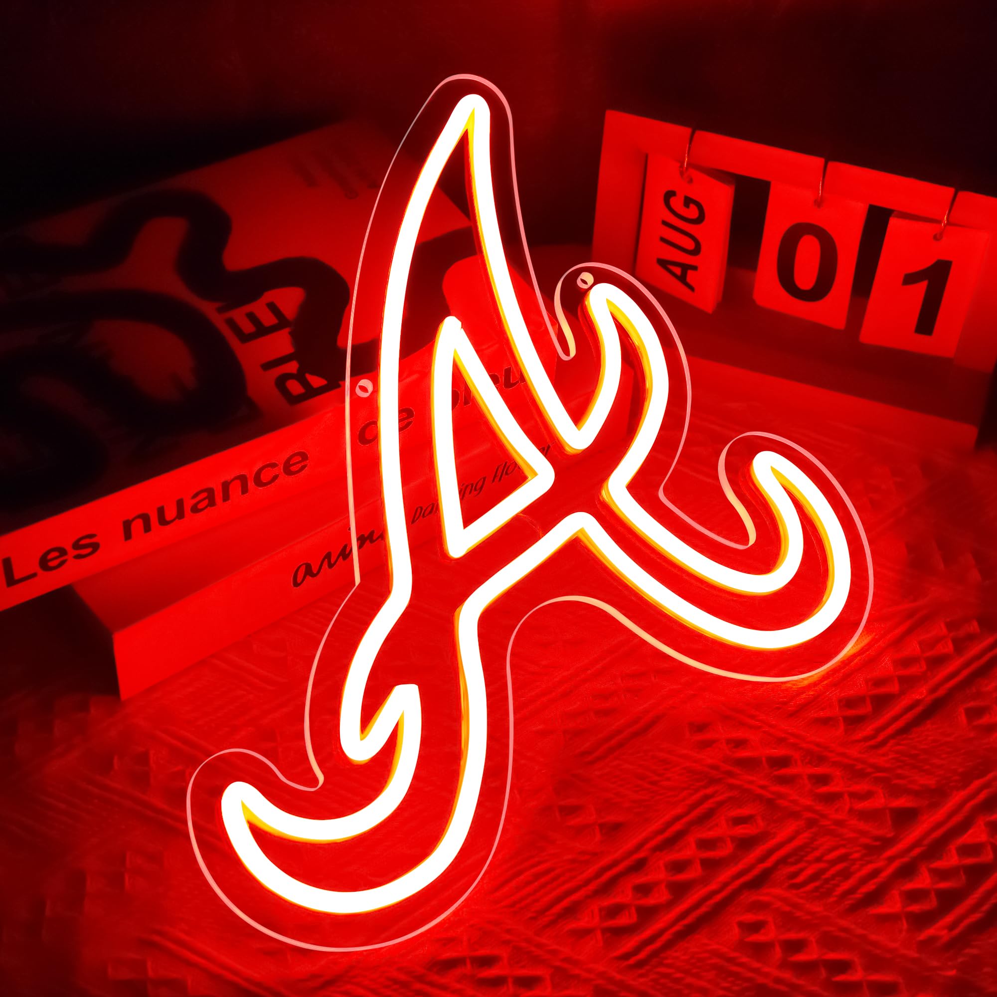 Brineon Baseball Neon Sign - 12.6"x12" Red Acrylic Light for Man Cave, Bar, Garage, Bedroom, Sports Fans Gifts