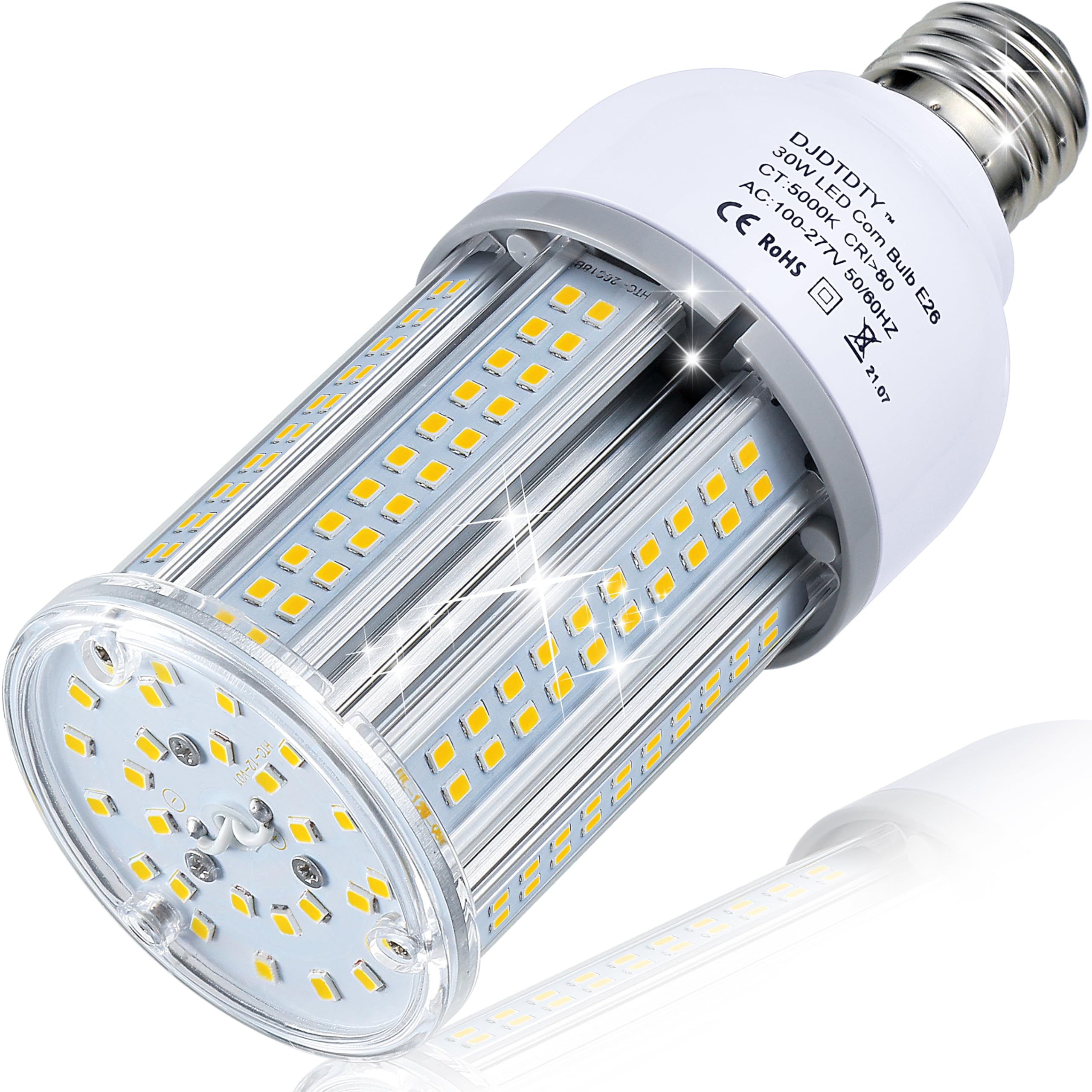 300W Equivalent Led Corn Light Bulb 5000 Lumen 5000K 30W Large Area Cool Daylight White E26/E27 Medium Base For Outdoor Indoor G