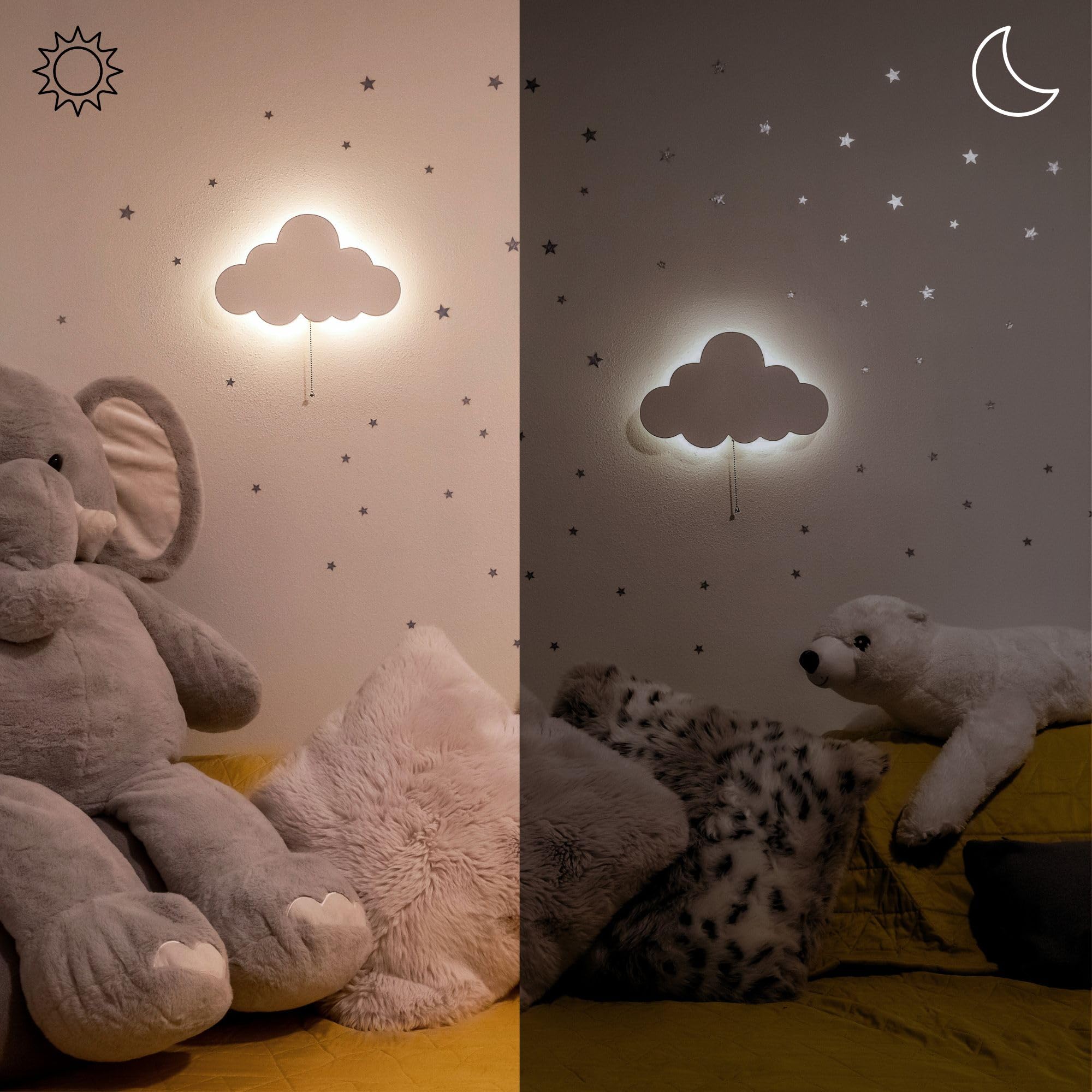 Cloud Light - Floating Cloud Wall Lamp For Nursery | Cute Floating Cloud Lamp For Kids Bedroom | Battery-Operated Hanging Cloud Night Lights | Cloud Lights For Bedroom | Cloud Lamp For Baby Nursery