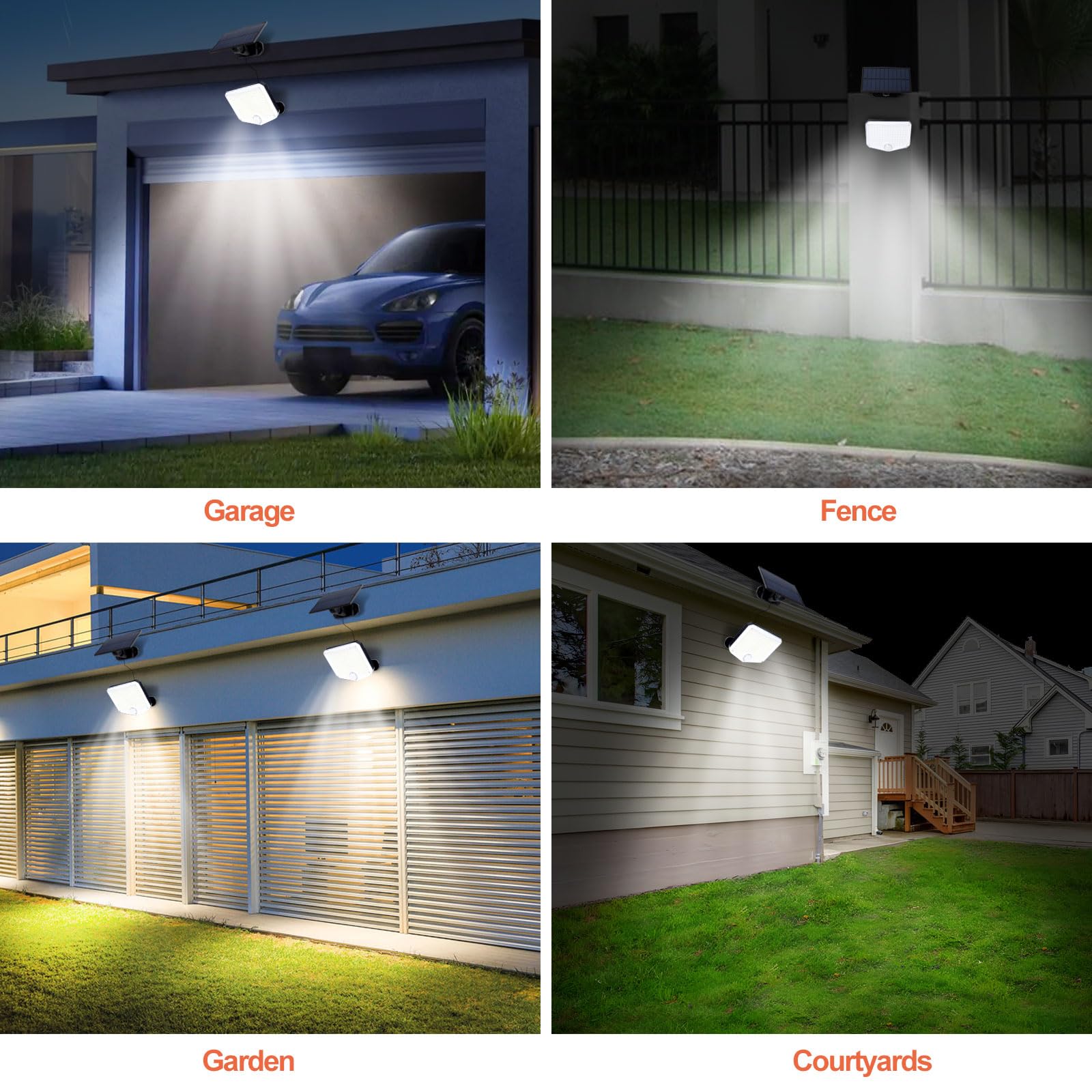 Jumjam Solar Outdoor Lights With Motion Sensor - 180 Beam Angle, Ip65 Waterproof, Wireless, Solar Powered, 2 Pack For Garden, Fe