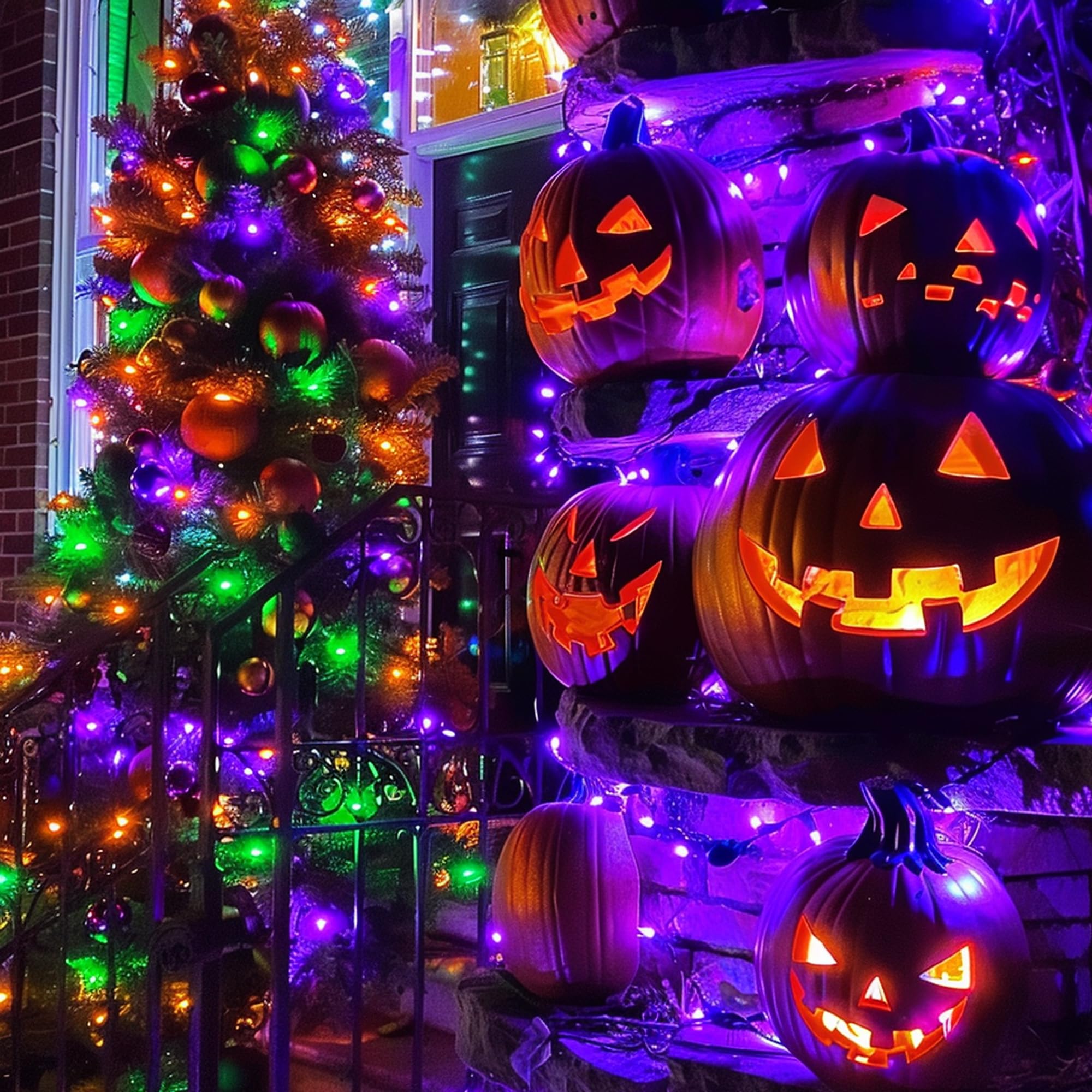 Dazzle Bright 200 Led Halloween Mini String Lights, 65 Ft Connectable Waterproof 8 Modes Fairy Lights For Indoor Outdoor Patio G