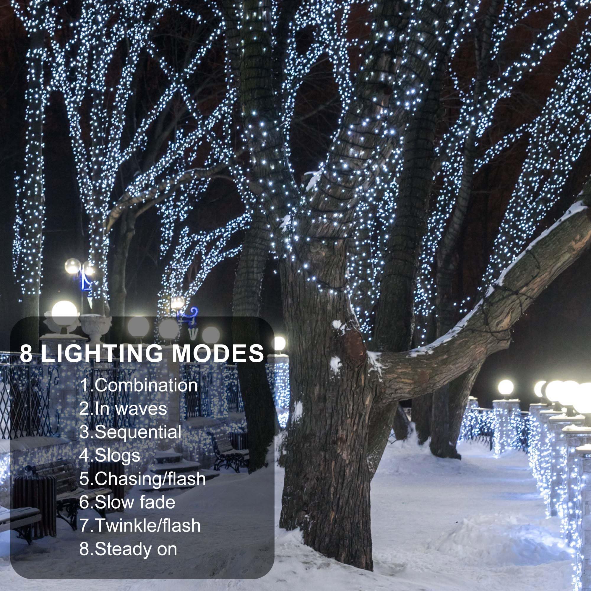 weillsnow 500 LED Christmas Lights, Waterproof, 164FT, White, Model HB-500COI, Indoor Outdoor Decoration