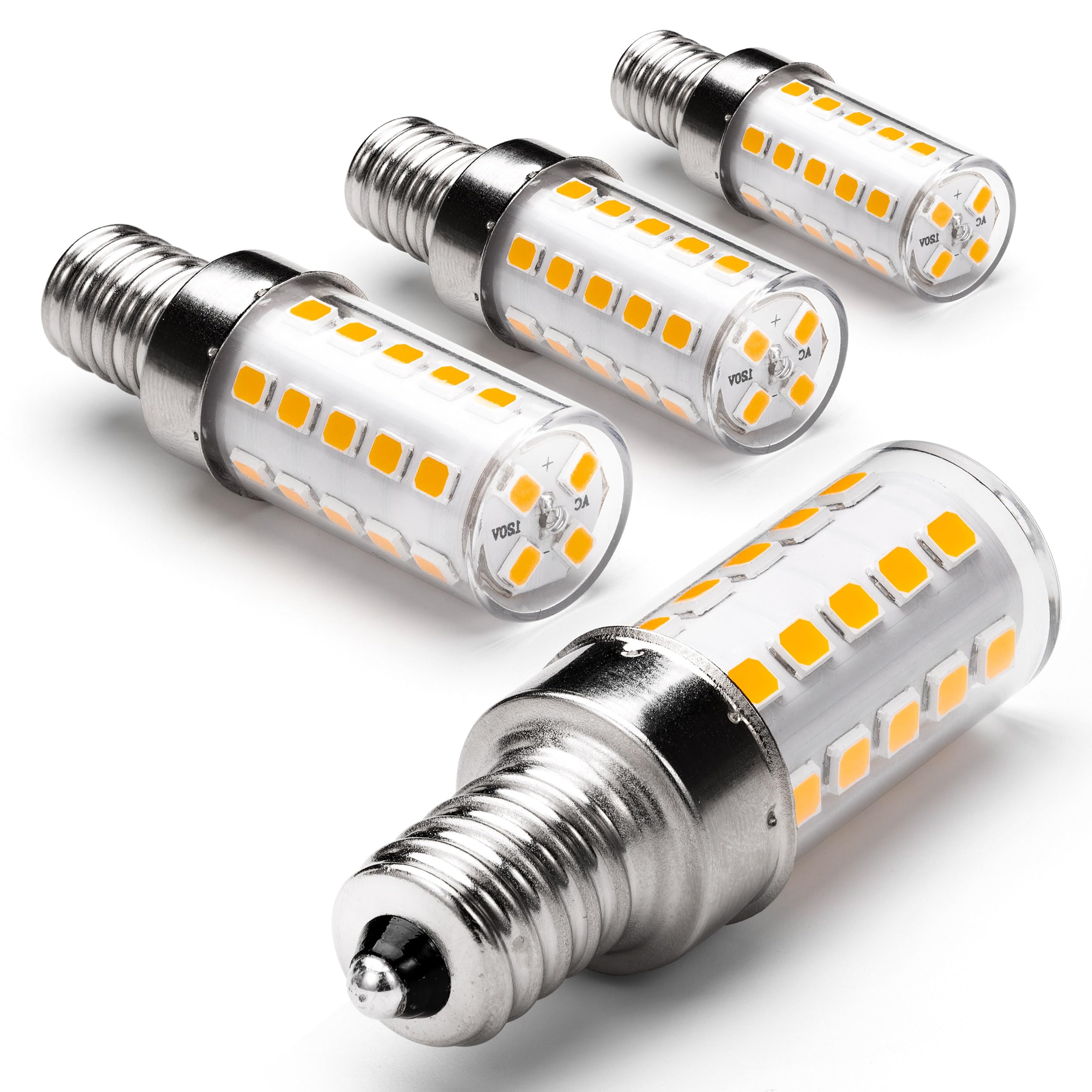 Heifymi E12 40 Watt Equivalent Led Light Bulbs 2700K Warm White 120Volt 450Lm 4W T6 C7 E12 Small Base Led Candelabra Bulb For Chandelier Pendant Ceiling Fan Lighting Wall Sconces  Non-Dimmable  4 Pack
