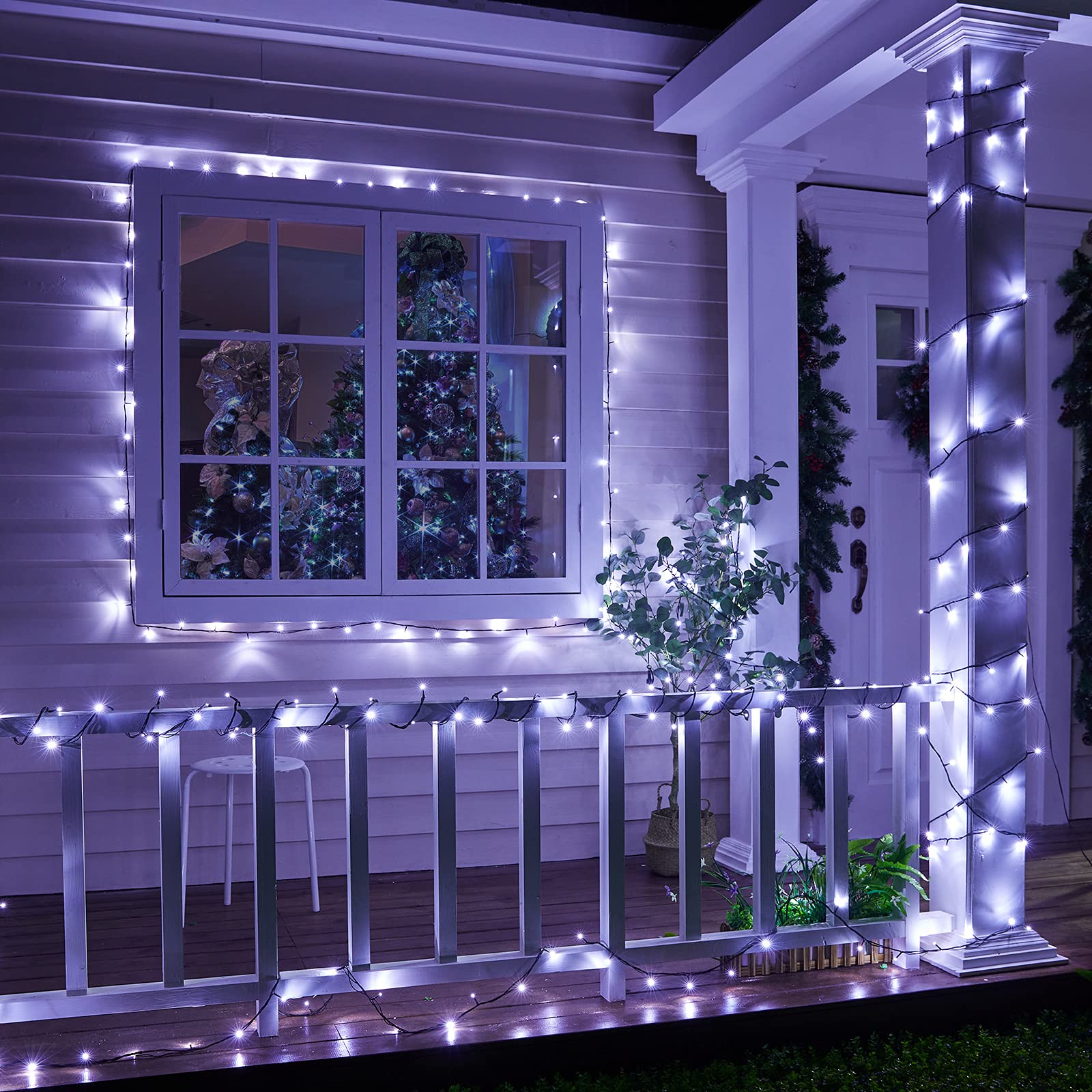 Christmas String Lights 66Feet 200 Led Twinkle Fairy Lights String With 8 Light Modes For Christmas Trees Garland Wreath Wedding Indoor Outdoor Holiday Decorations With White