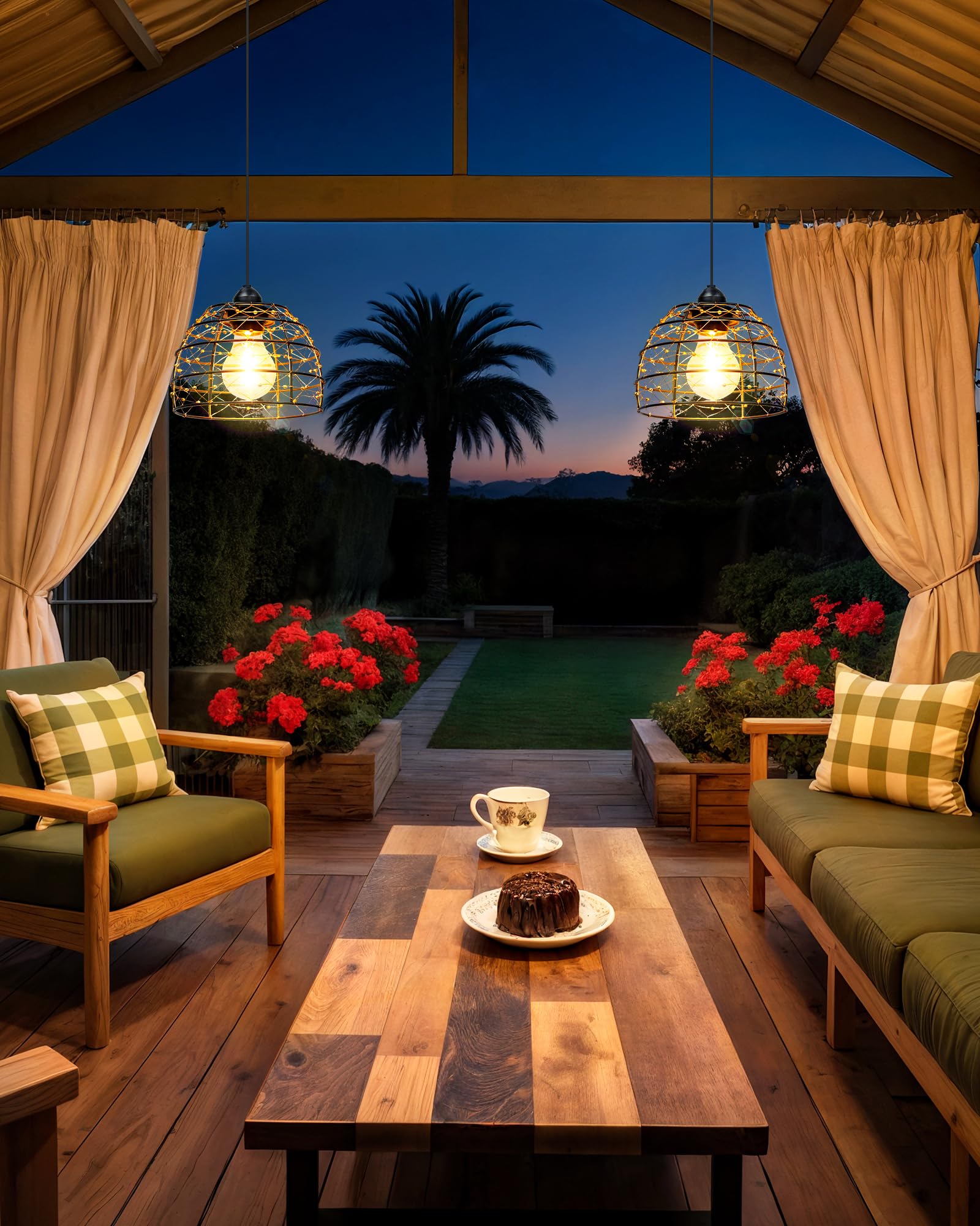 Solar Pendant Light Indoor Outdoor  4/6/8 H Timer  Dimmable Bohemian Hanging Solar Shed Gazebo Chandelier Lights Outdoor Waterproof For Patio  Porch  Gazebo  Pergola  Kitchen Decor Lighting