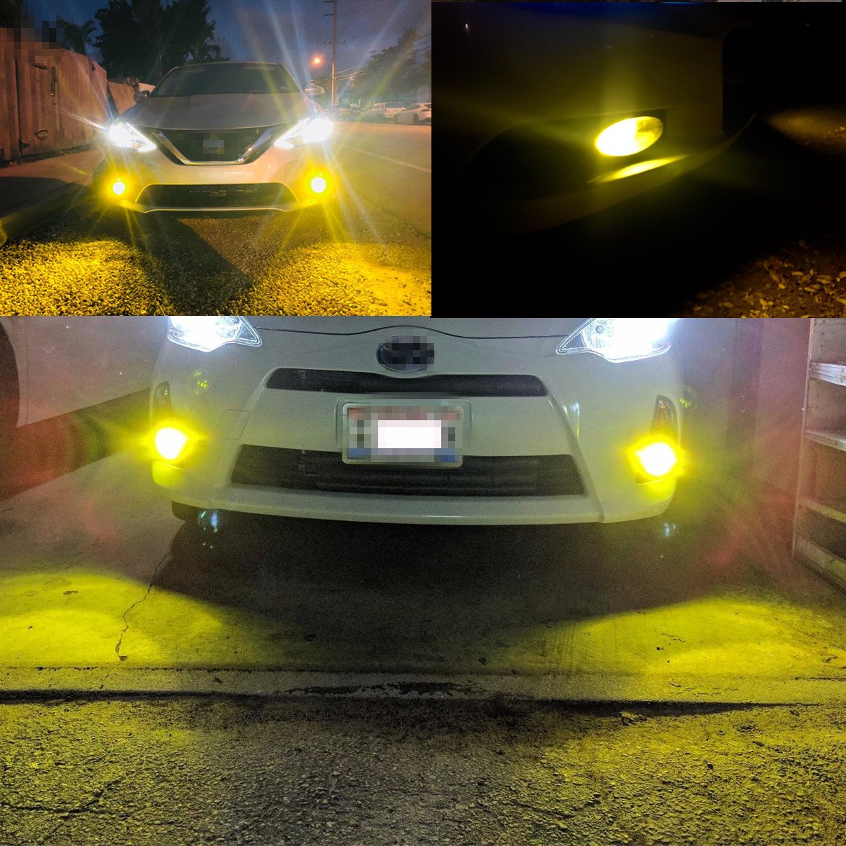 Alla Lighting Psx24W 2504 Led Fog Lights Bulbs, 3000K Golden Yellow 12276, 360 Light Output Super Bright 3030 Smd Replacement Fo