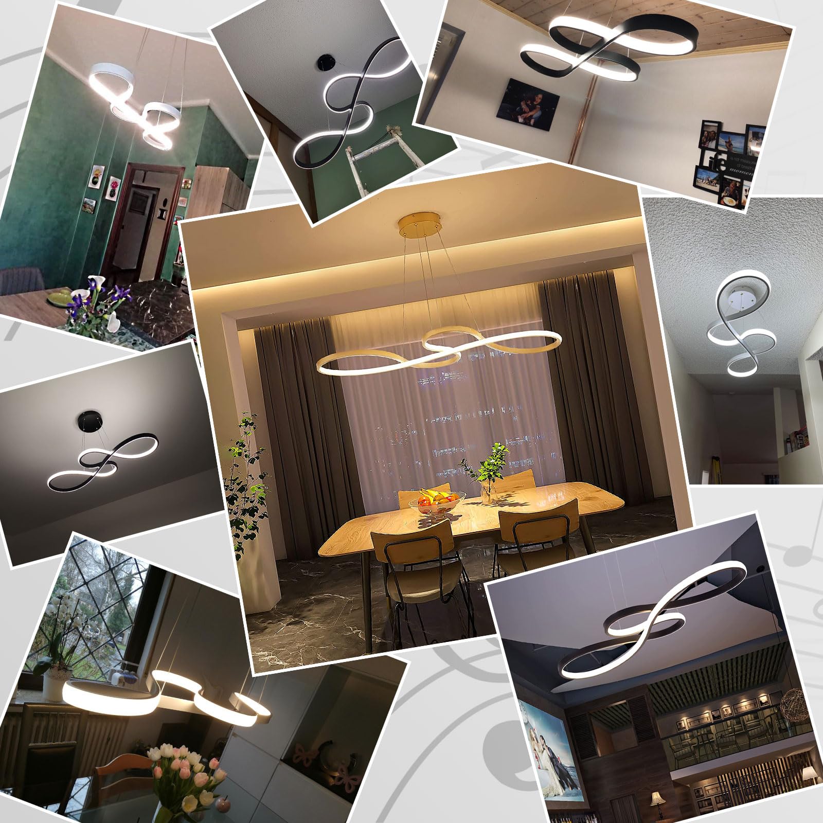 Led Pendant Lights For Kitchen Island,Dimmable Island Lights For Kitchen Modern Dining Room Chandelier Light Fixture With Remote