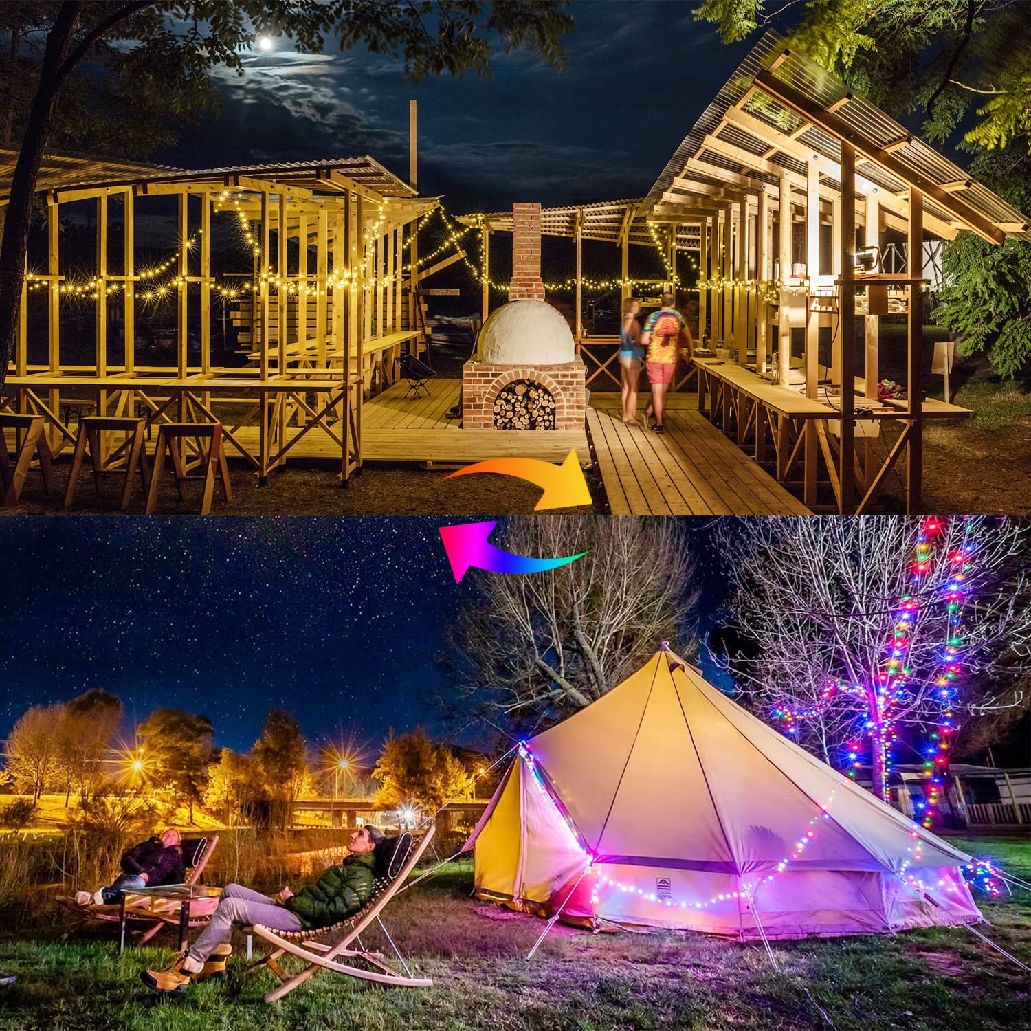 JMEXSUSS Color Changing Fairy Lights, 100 LED, 33ft, Battery Operated, Warm White & Multicolor, Model EXS-S-100-WWM