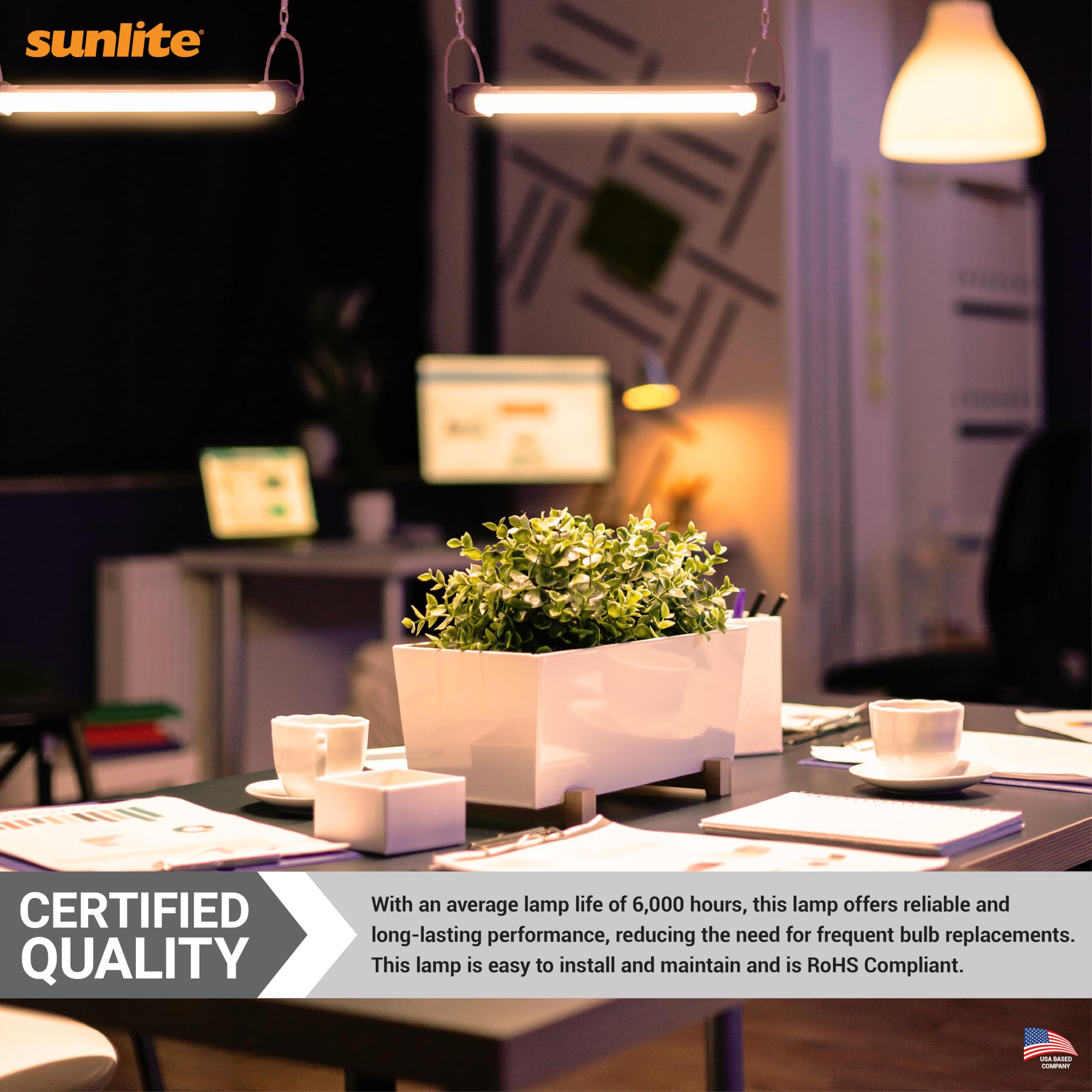 Sunlite T5 Linear Fluorescent Lamp, 8W, 380 Lumens, 12-Inch, 2700K Soft White, Miniature G5 Bi-Pin Base,
