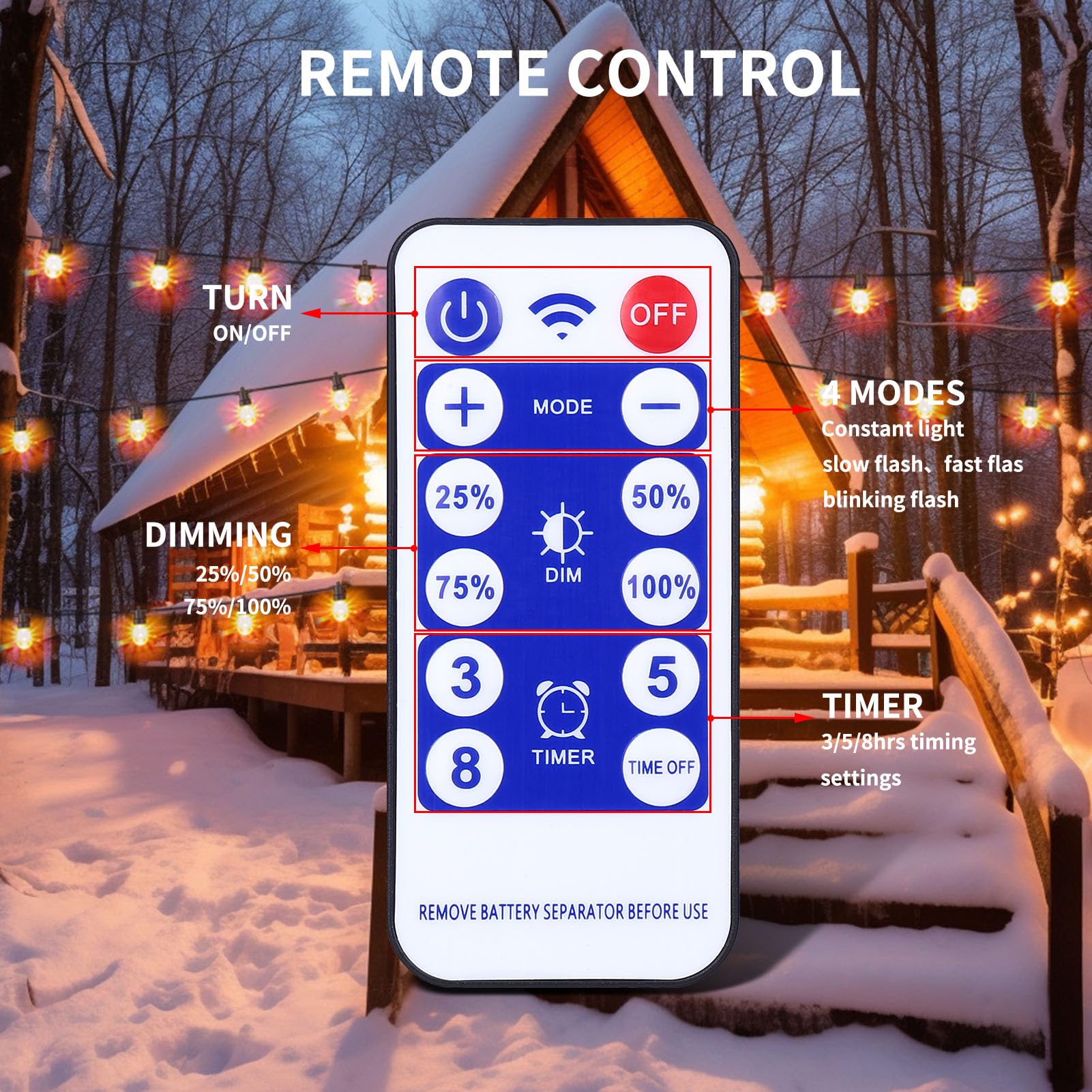 27Ft Outdoor String Lights - Dimmable Led Patio Lights With Remote, 10 S14 Bulbs, Waterproof Connectable Hanging String Lights For Outside, Timer, 4 Modes For Porch Garden Camping Party Halloween