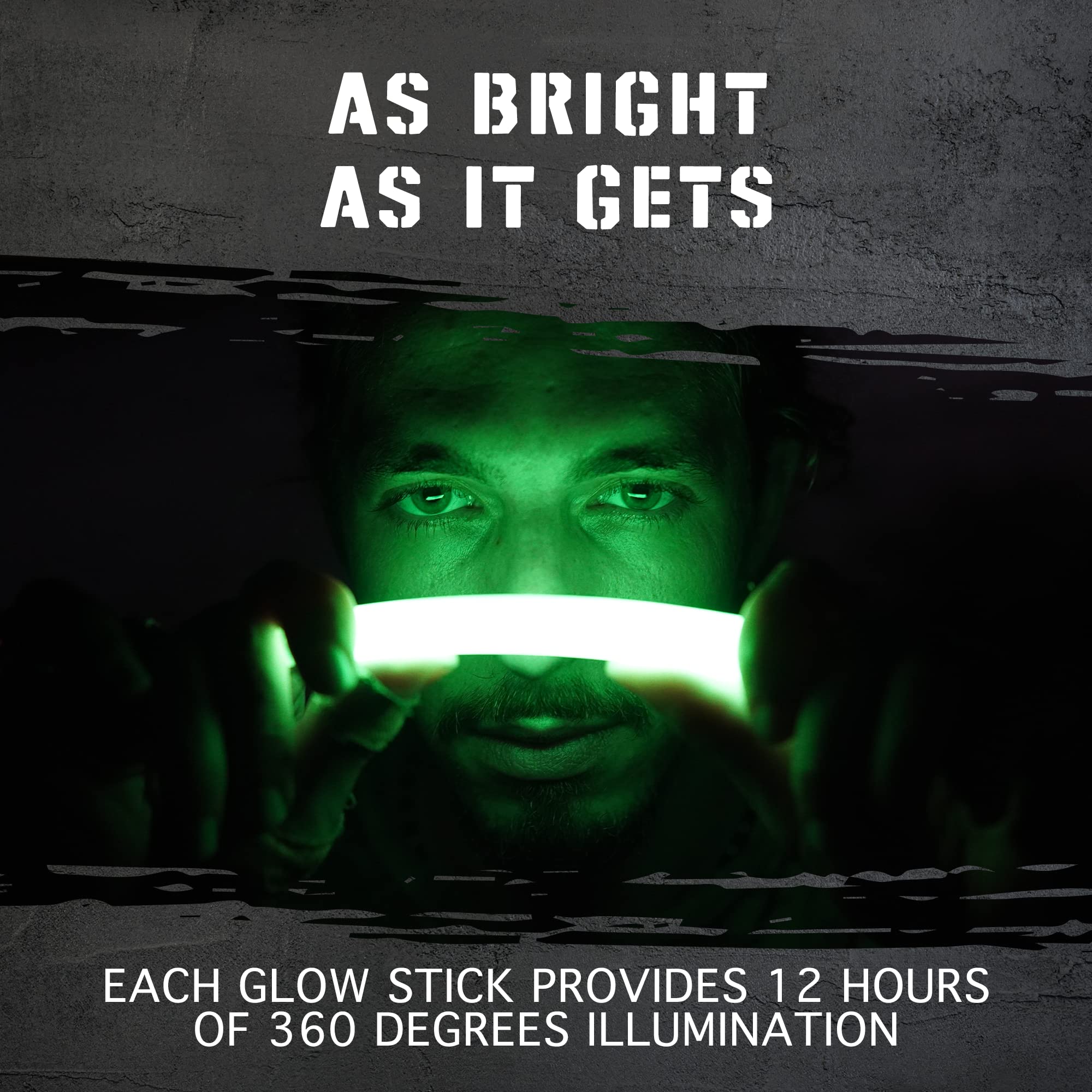 Glow Mind 12 Ultra Bright Glow Sticks - Green, Long Lasting, Individually Wrapped, Ideal for Camping, Survival Gear, and Power Outages