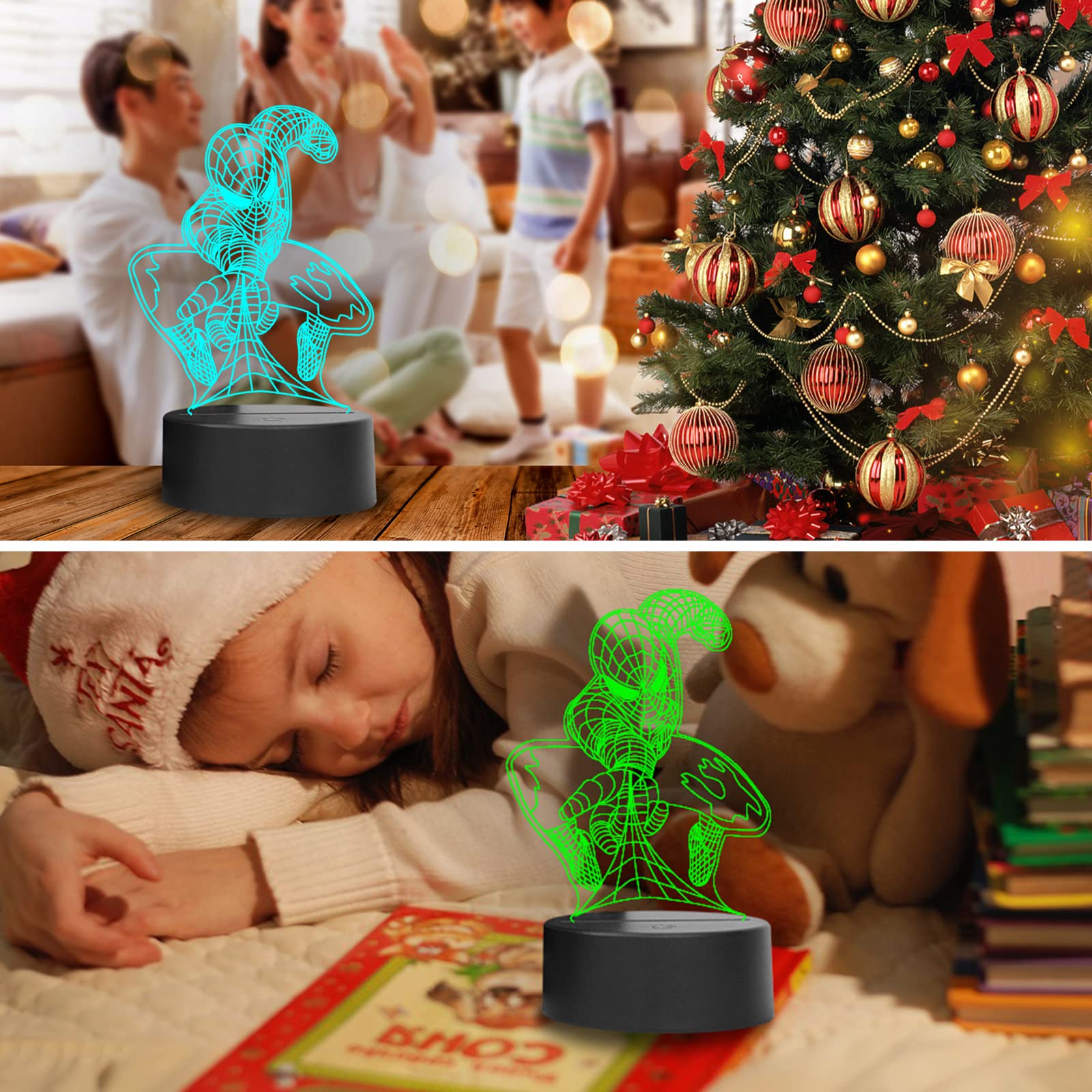Wandaiyong 3D Illusion Led Night Light,Visual Creative 7 Colors Gradual Changing Touch Switch Usb Table Lamp For Holiday Gifts Or Home Decorations