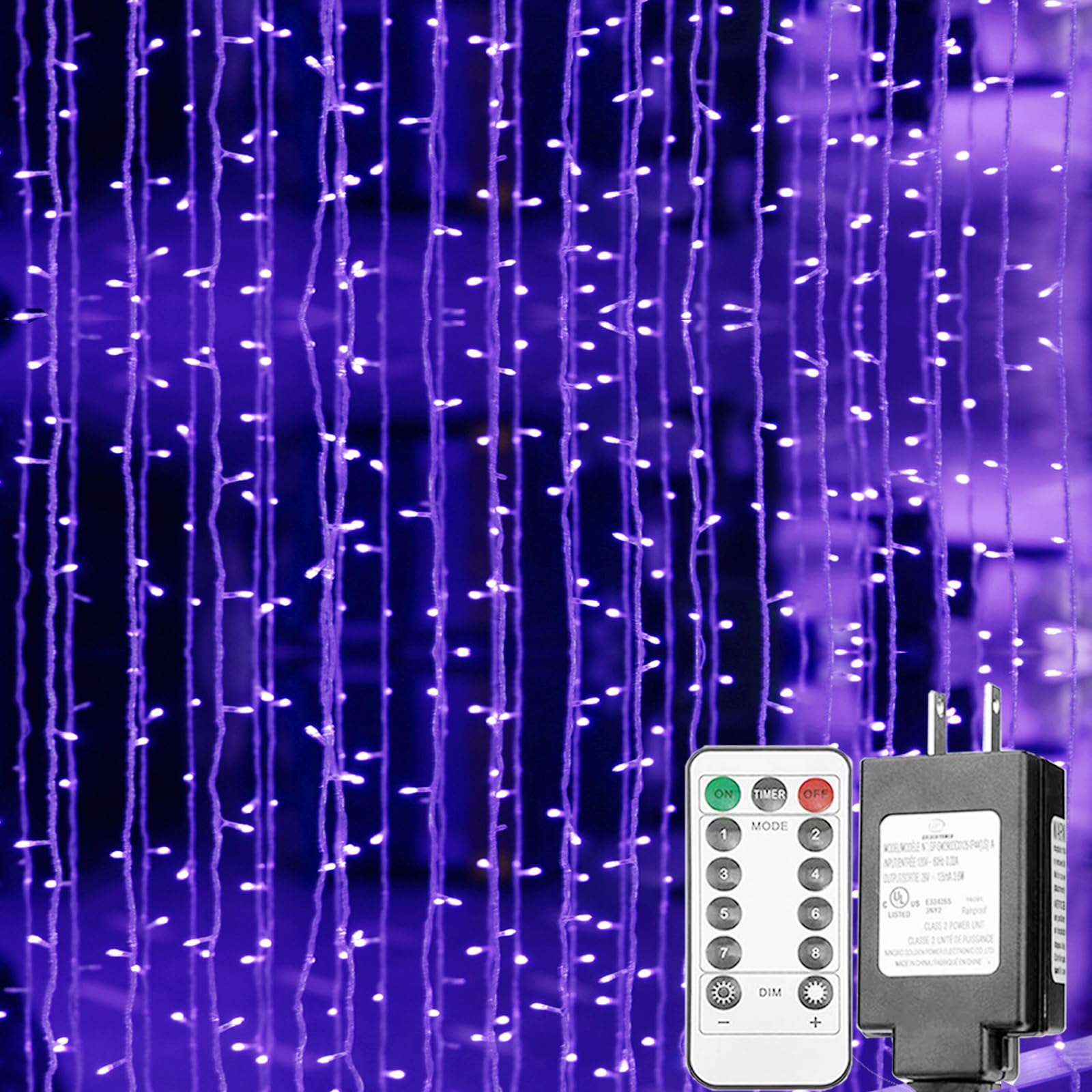 Solhice Black Light Curtain String Lights for Glow Party 10ft x10ft 306 LEDs, Blacklight with Remote Control for Christmas Bedroom Birthday Fluorescent Party Indoor Décor