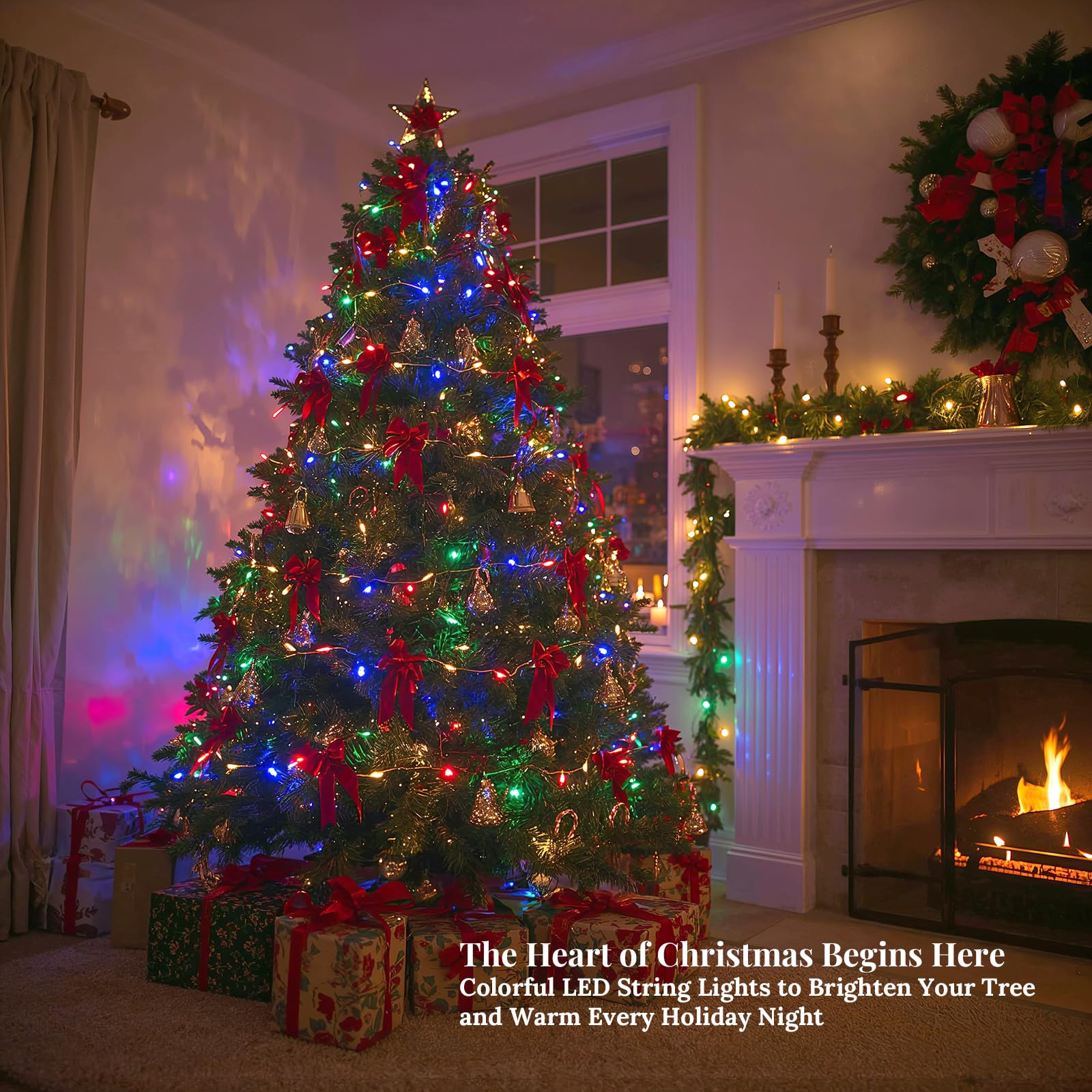 Etinga 100 Led String Lights 33Ft Multicolor  Plug In Fairy Lights With 8 Modes  Indoor Outdoor Christmas Lights For Tree Bedroom Patio Yard Holiday Party Decor (Multicolor  100 Led 33Ft)