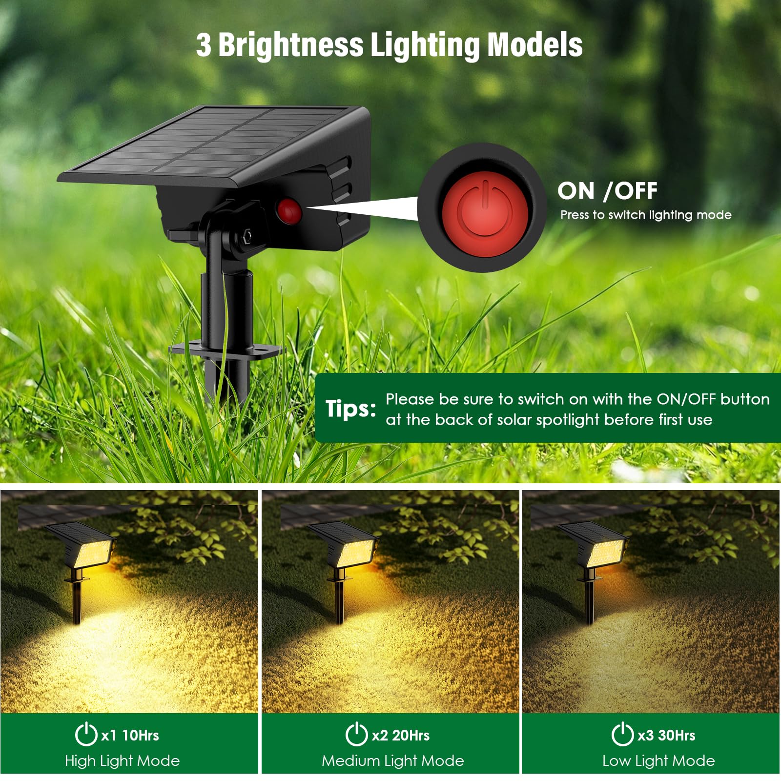 Lamkeep Solar Spot Lights Outdoor With 60 Led & Auto On/Off  6 Pack Solar Lights Outdoor Waterproof Ip68 With 3 Lighting Modes  2-In-1 Solars Landscape Light For Outside  Garden  Yard(Warm White)
