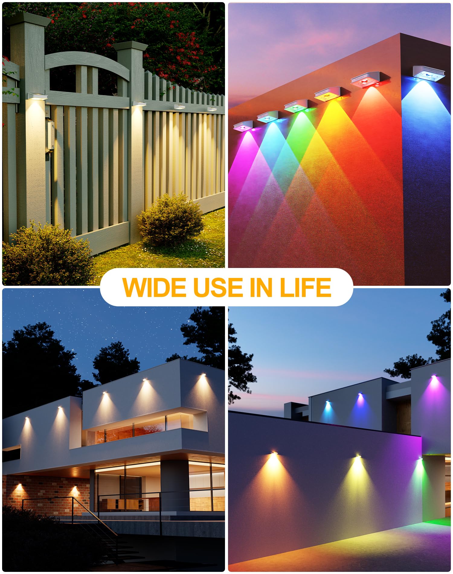 KIALUSH Solar Fence Lights 20 Pack, 3 Modes, Waterproof IP65, 35lm, White