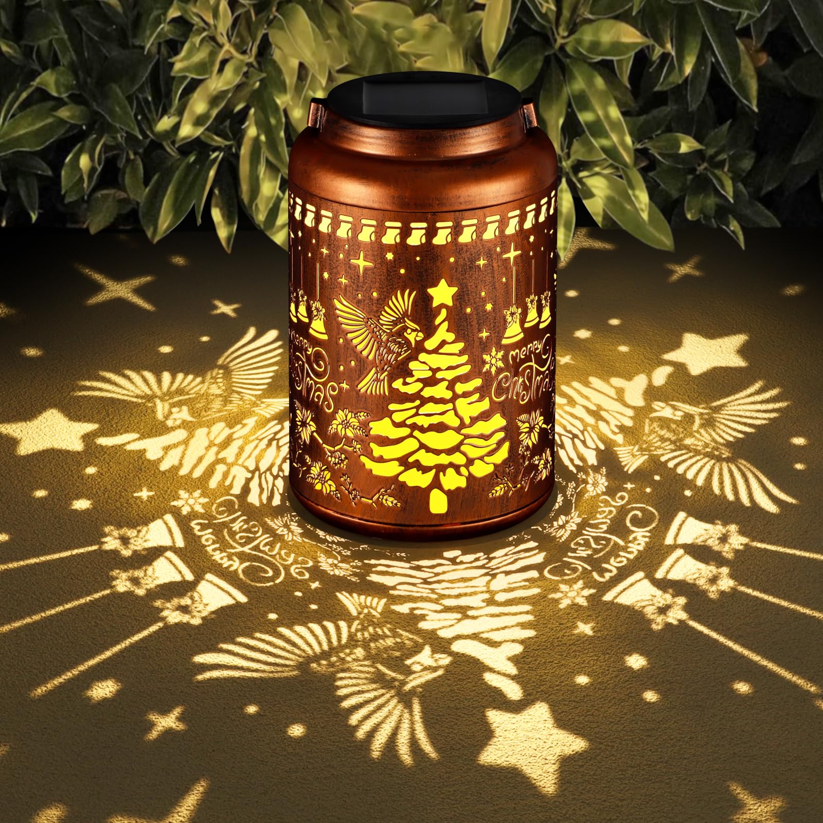 Solar Lanterns Outdoor Waterproof Garden Decor Birthday Gifts For Women Mom Grandma Hanging Lights Metal Decoration Outside For