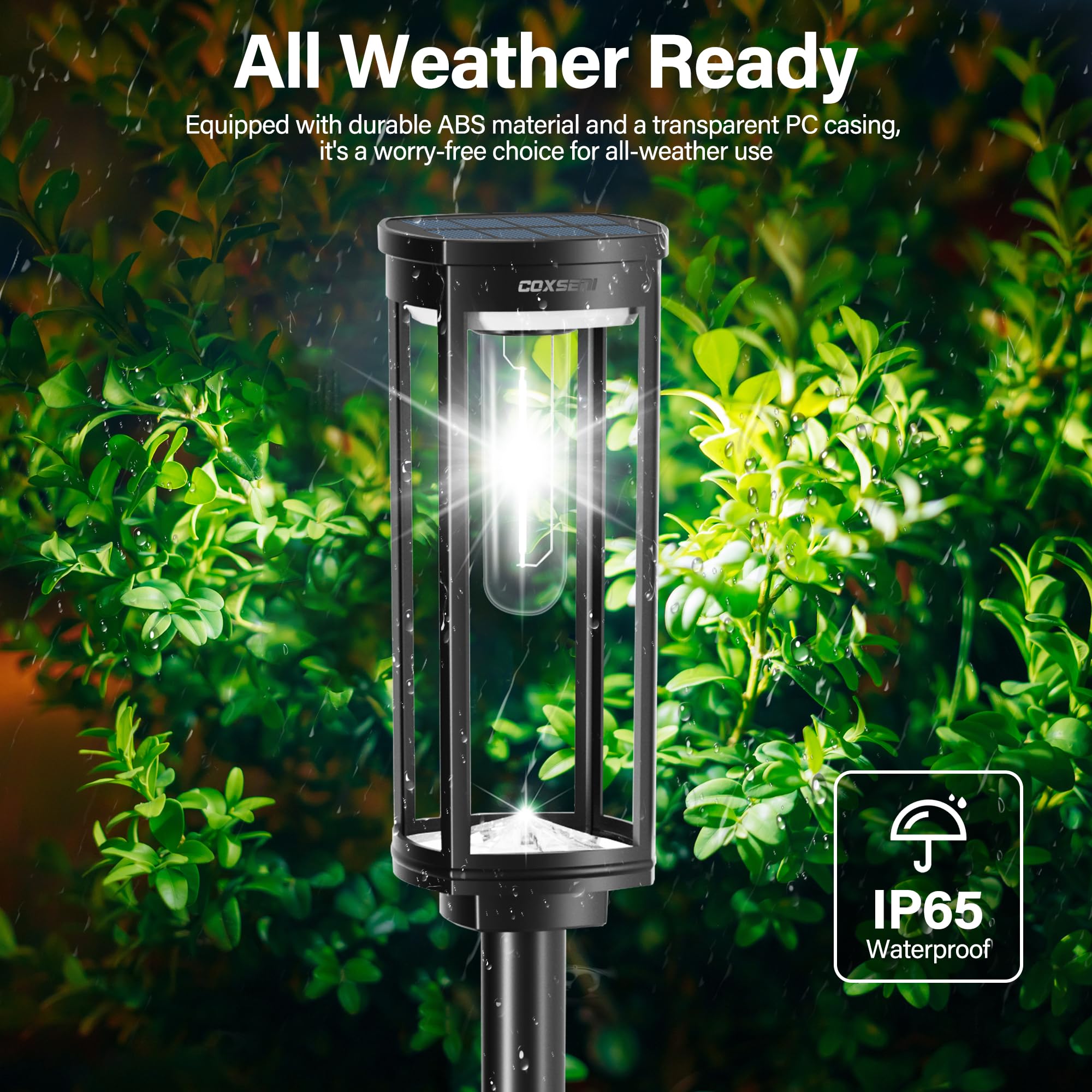 Coxseni Solar Path Lights Outdoor 8 Pack, Bright Solar Pathway Lights Outside Waterproof, Solar Powered Landscape Lights For Wal