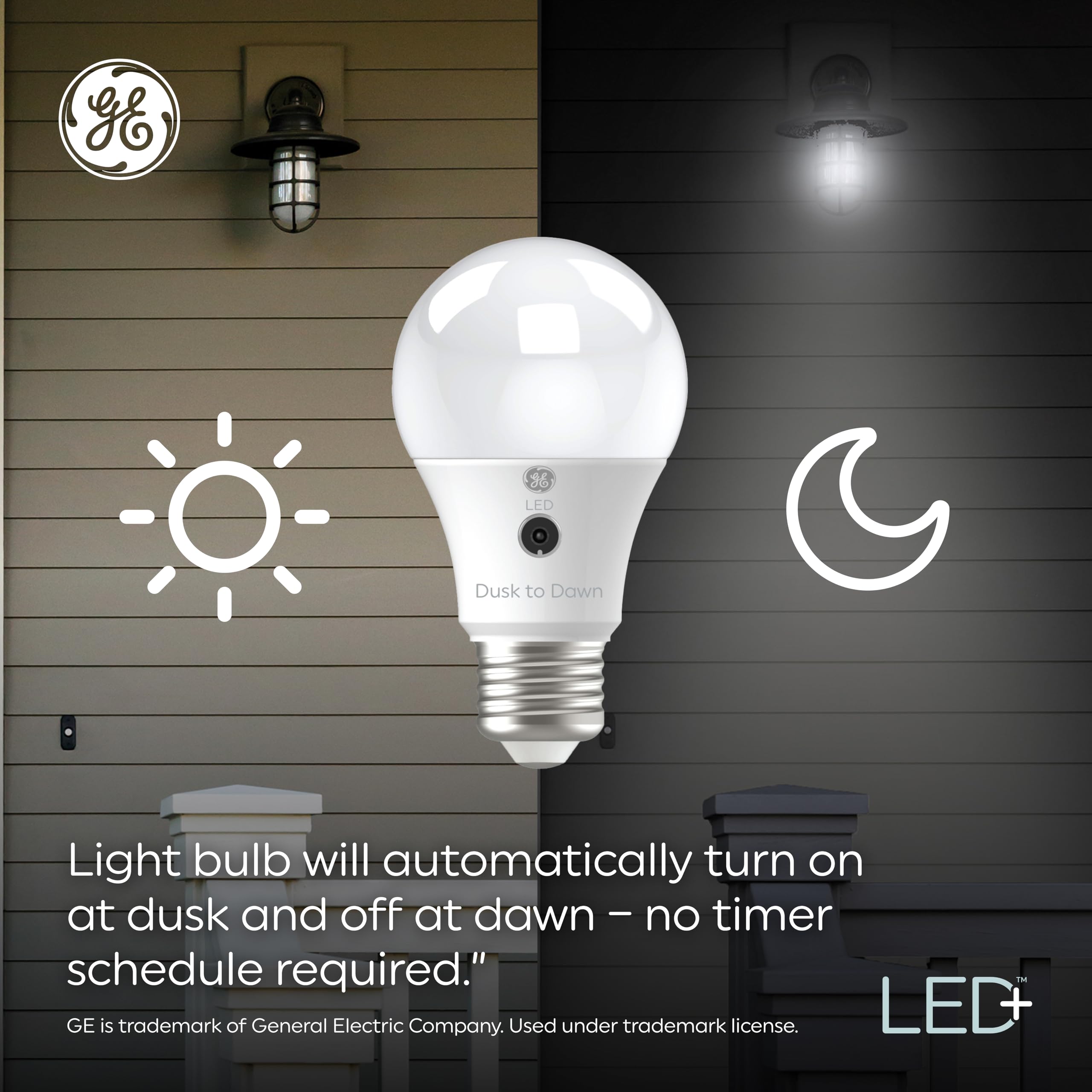 Ge Led+ Ca11 Dusk To Dawn Led Light Bulbs, Automatic On/Off Outdoor Security Lights, Soft White, E26 Medium Base (2 Pack)